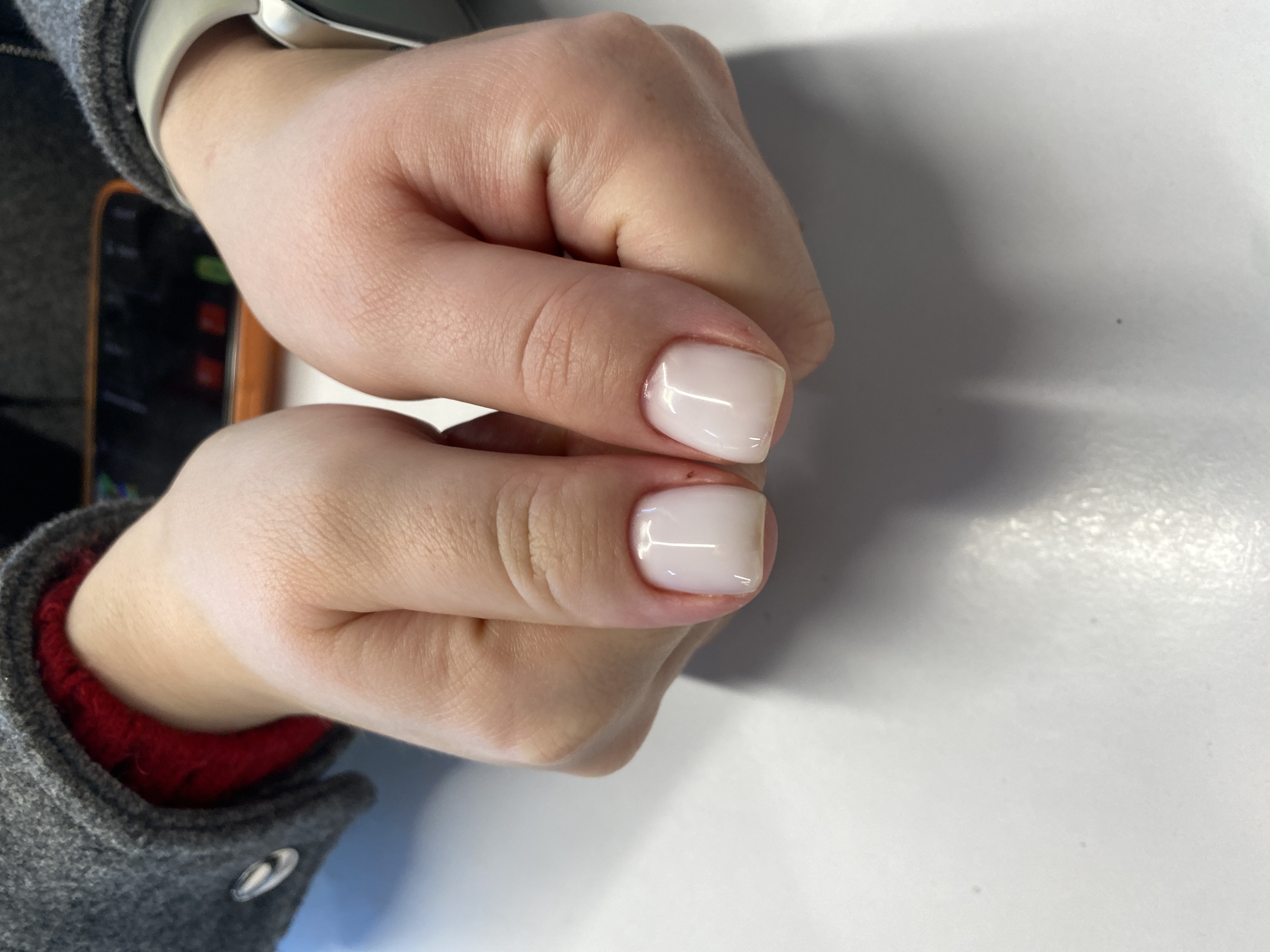 однотон, на каждый день, Маникюр, белый, нюд