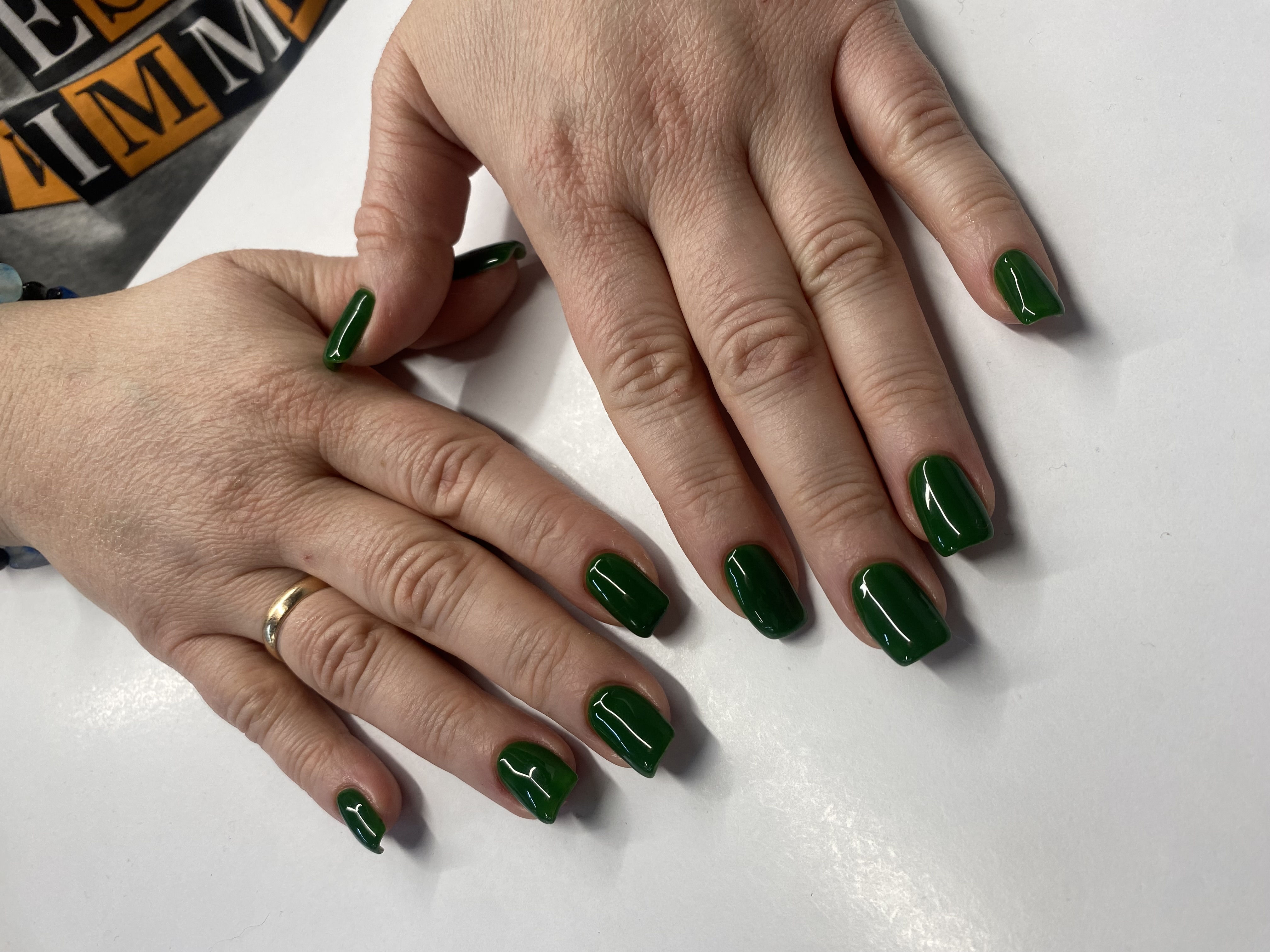 однотон, Маникюр, зеленый, на каждый день