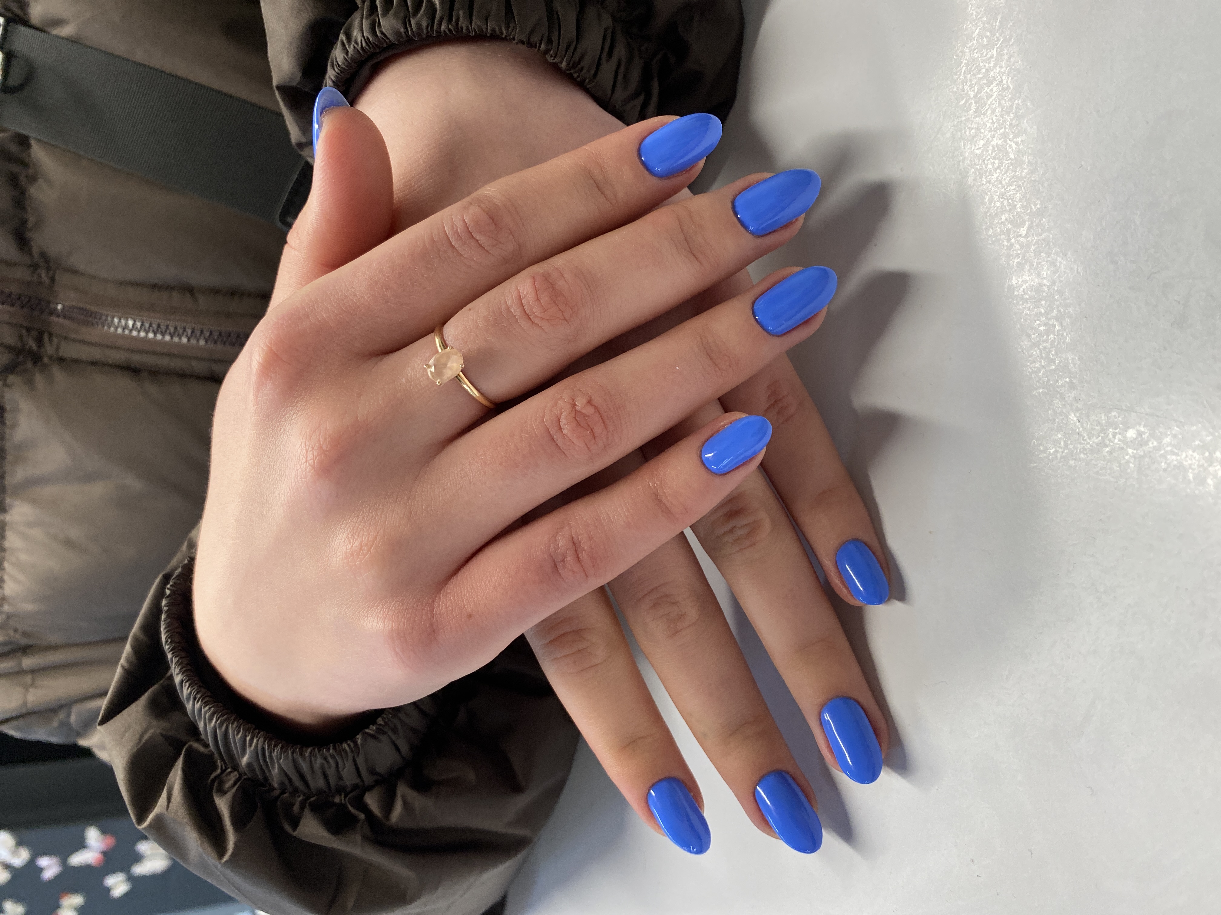 однотон, Маникюр, на каждый день, синий