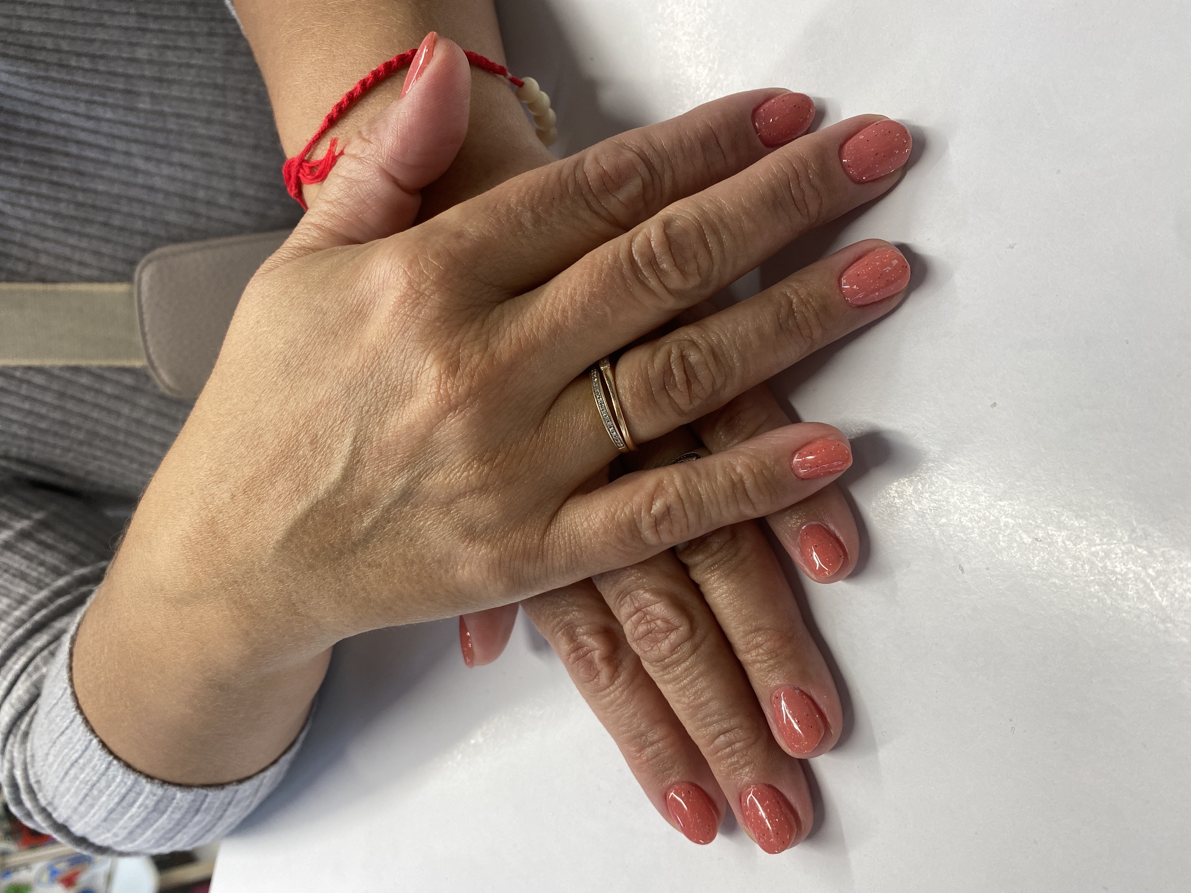 лак с блестками, Маникюр, кремовый, однотон, на каждый день