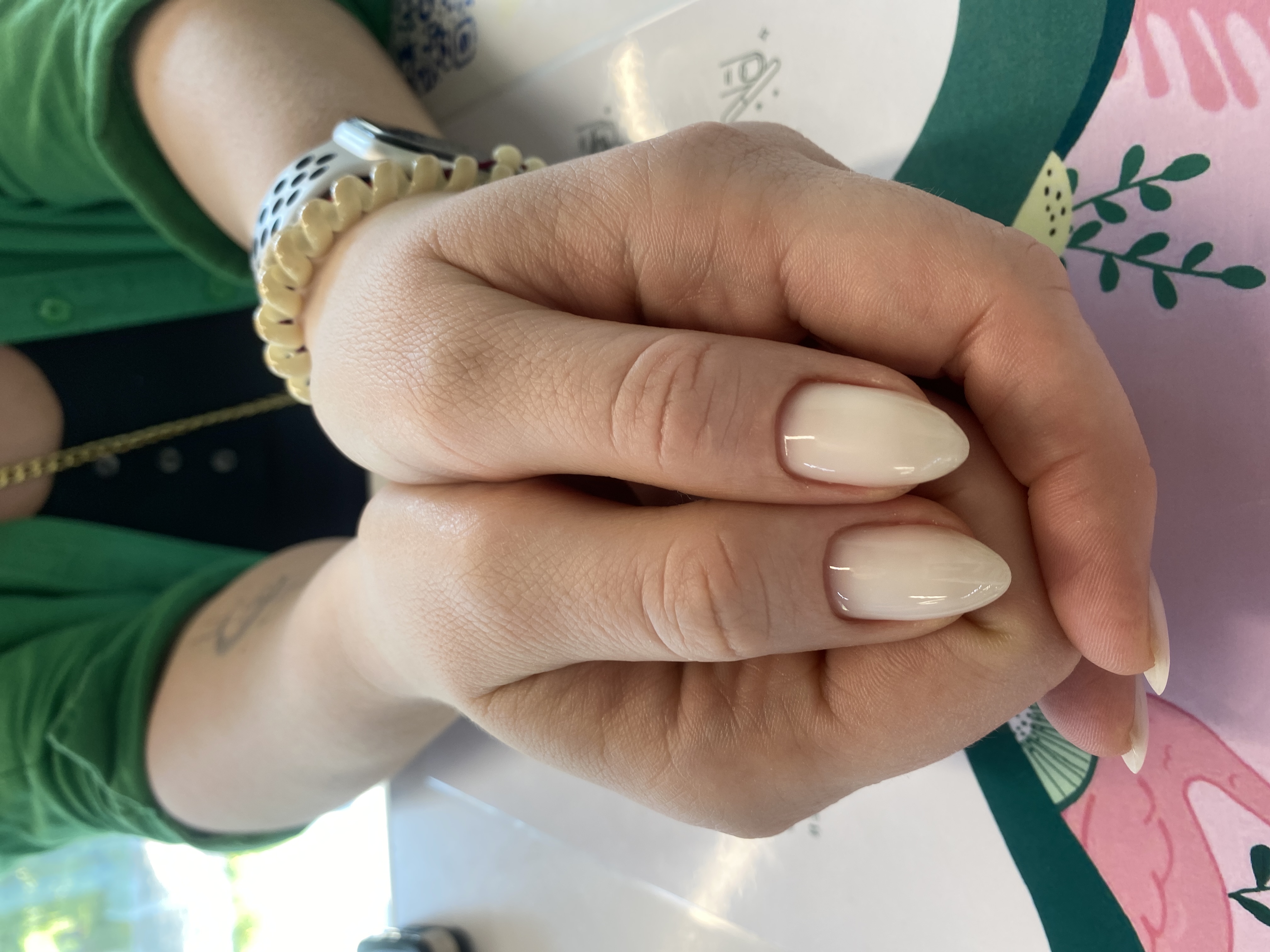 Маникюр, нюд, однотон, на каждый день, молочный