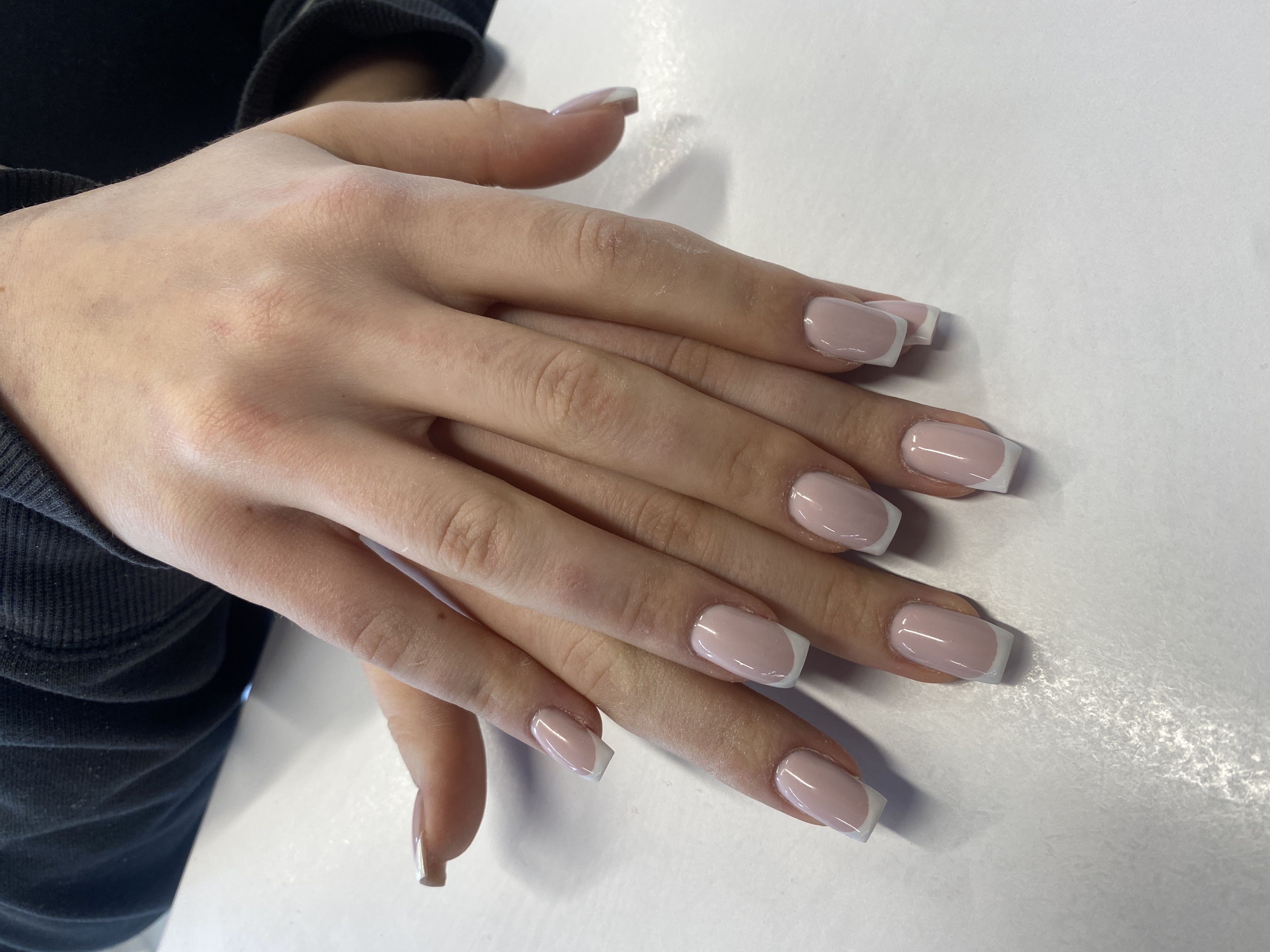 комбинированный, натуральный, дизайн, френч классический, нюд, на каждый день, нежный, Маникюр