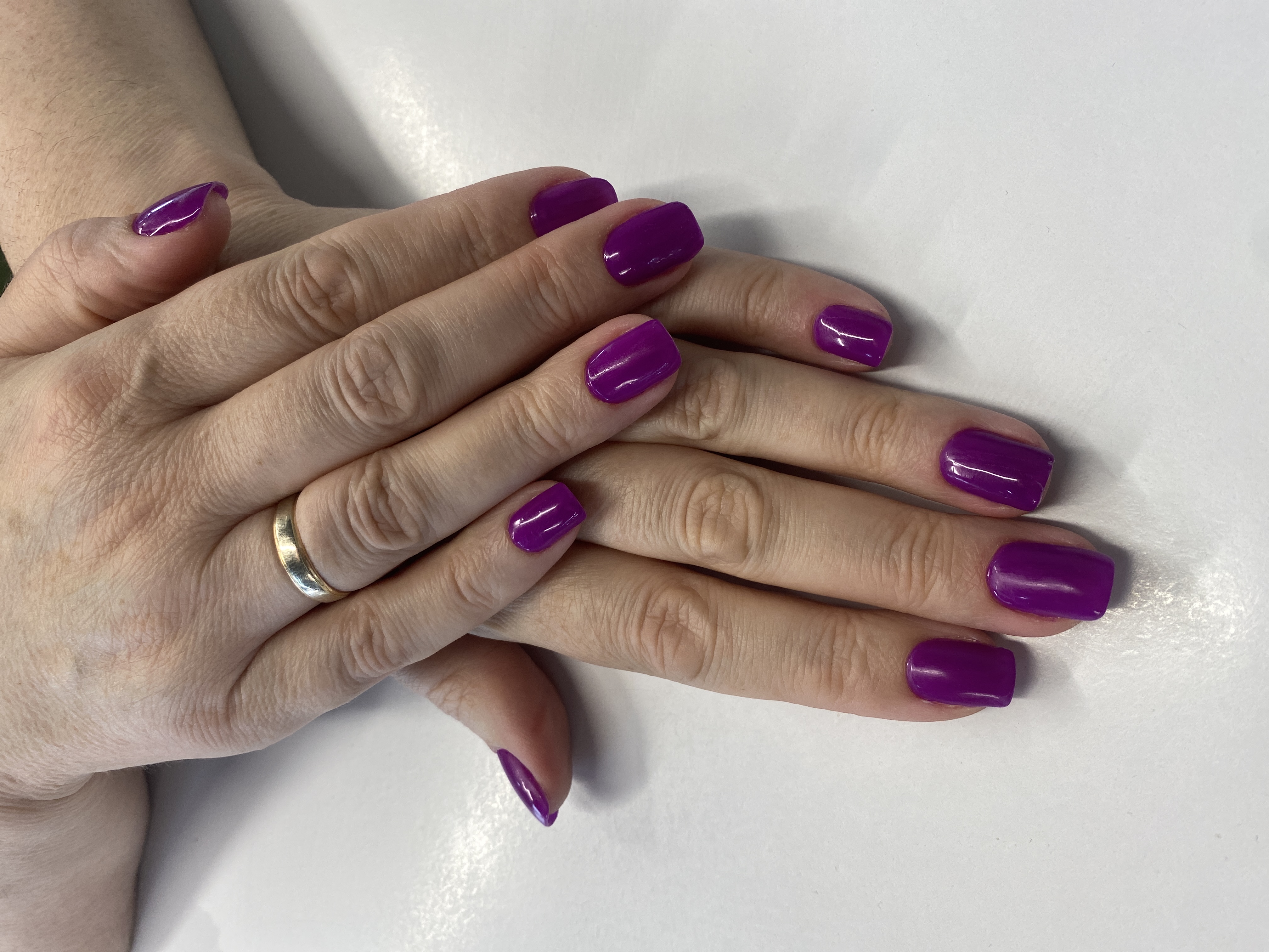 однотон, Маникюр, фиолетовый, на каждый день