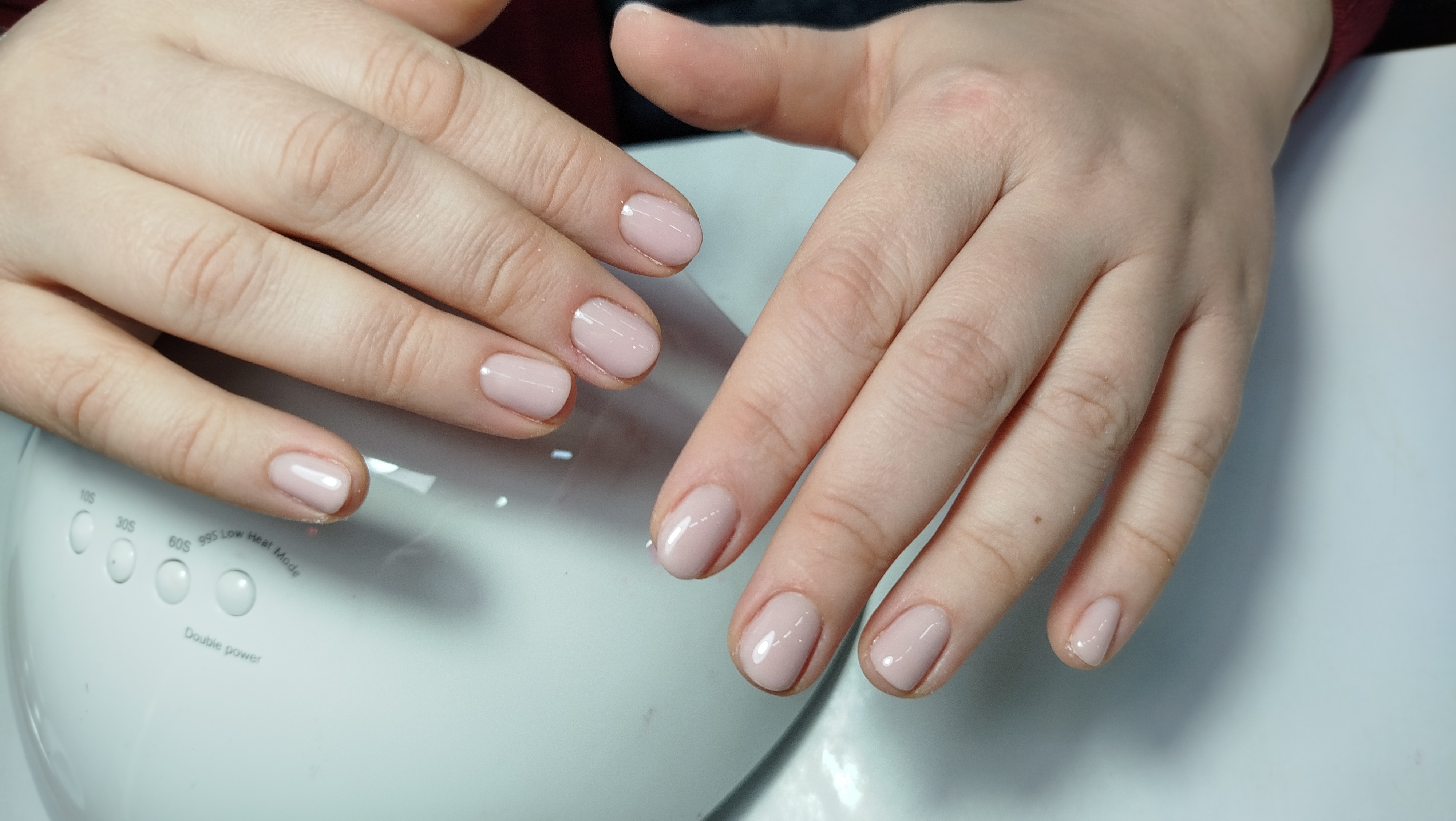 Маникюр, однотон, на каждый день, молочный