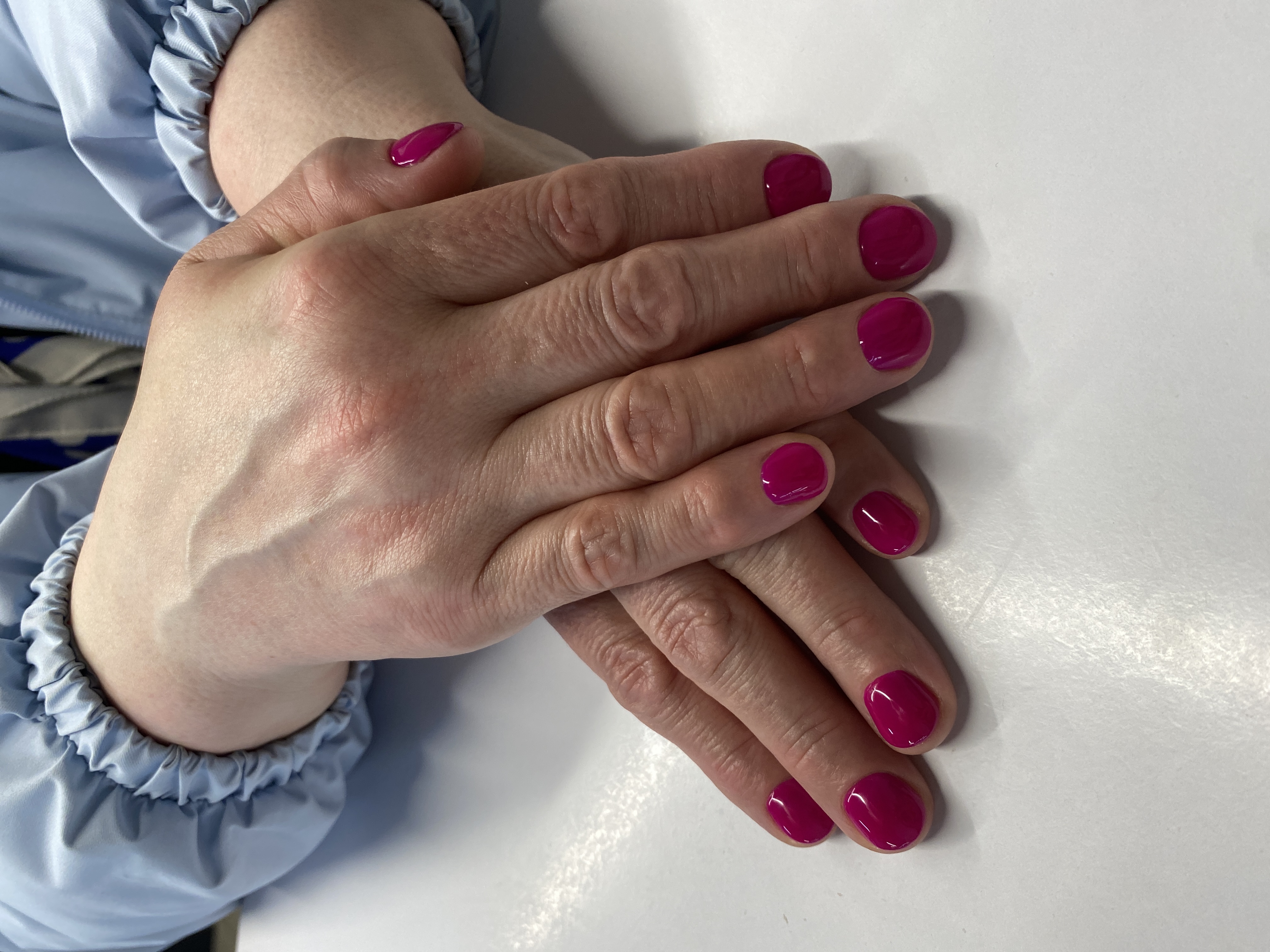 Маникюр, однотон, на каждый день, фиолетовый