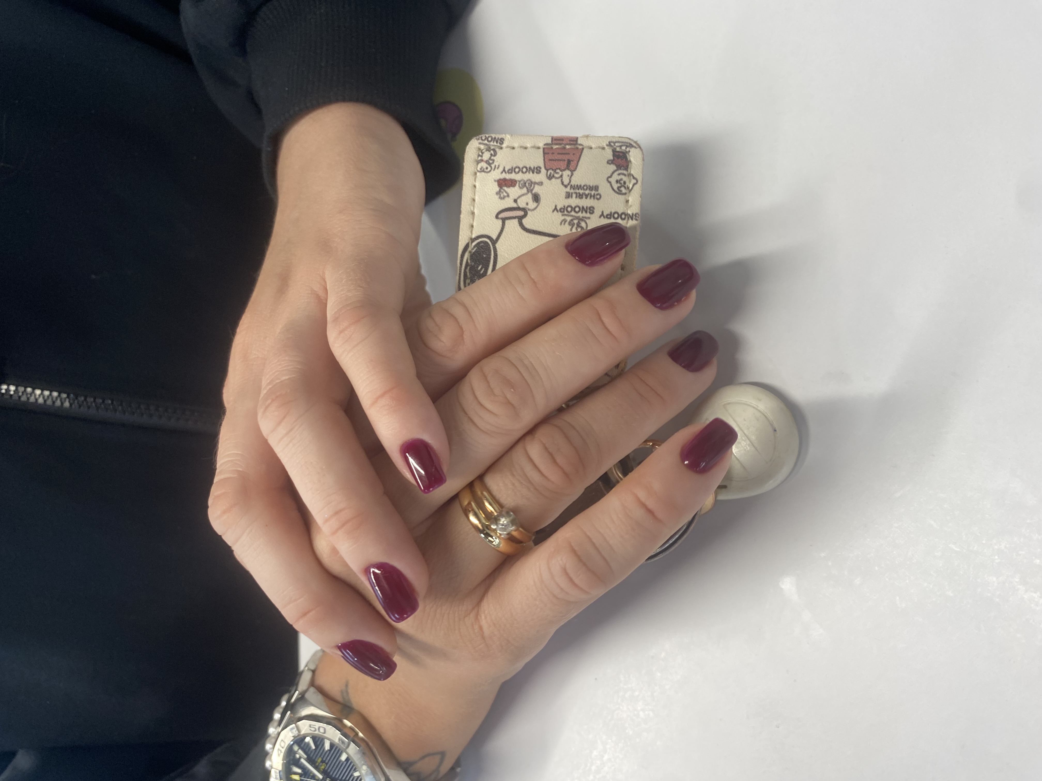 однотон, Маникюр, на каждый день, винный