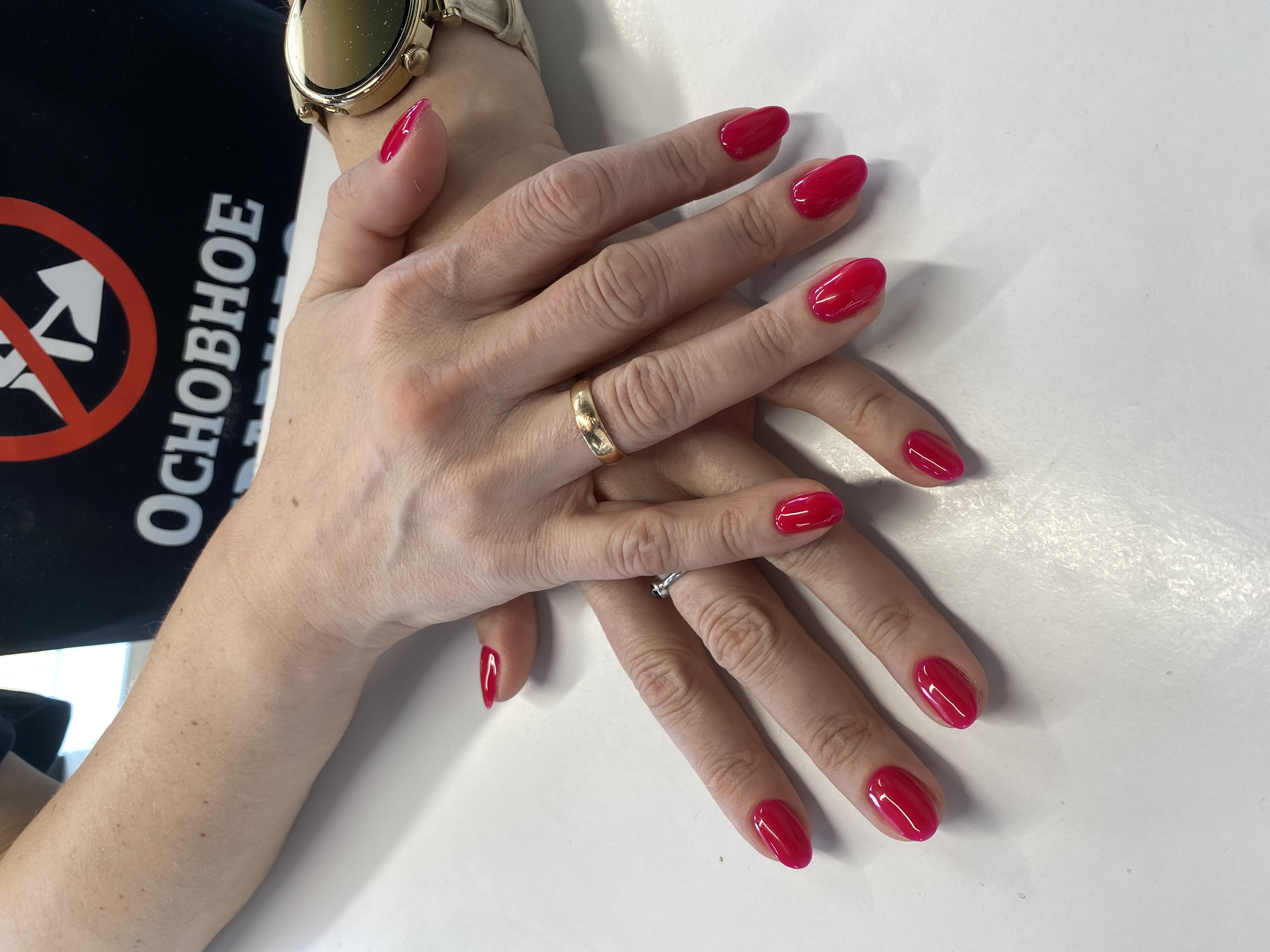 Маникюр, однотон, на каждый день, коралловый