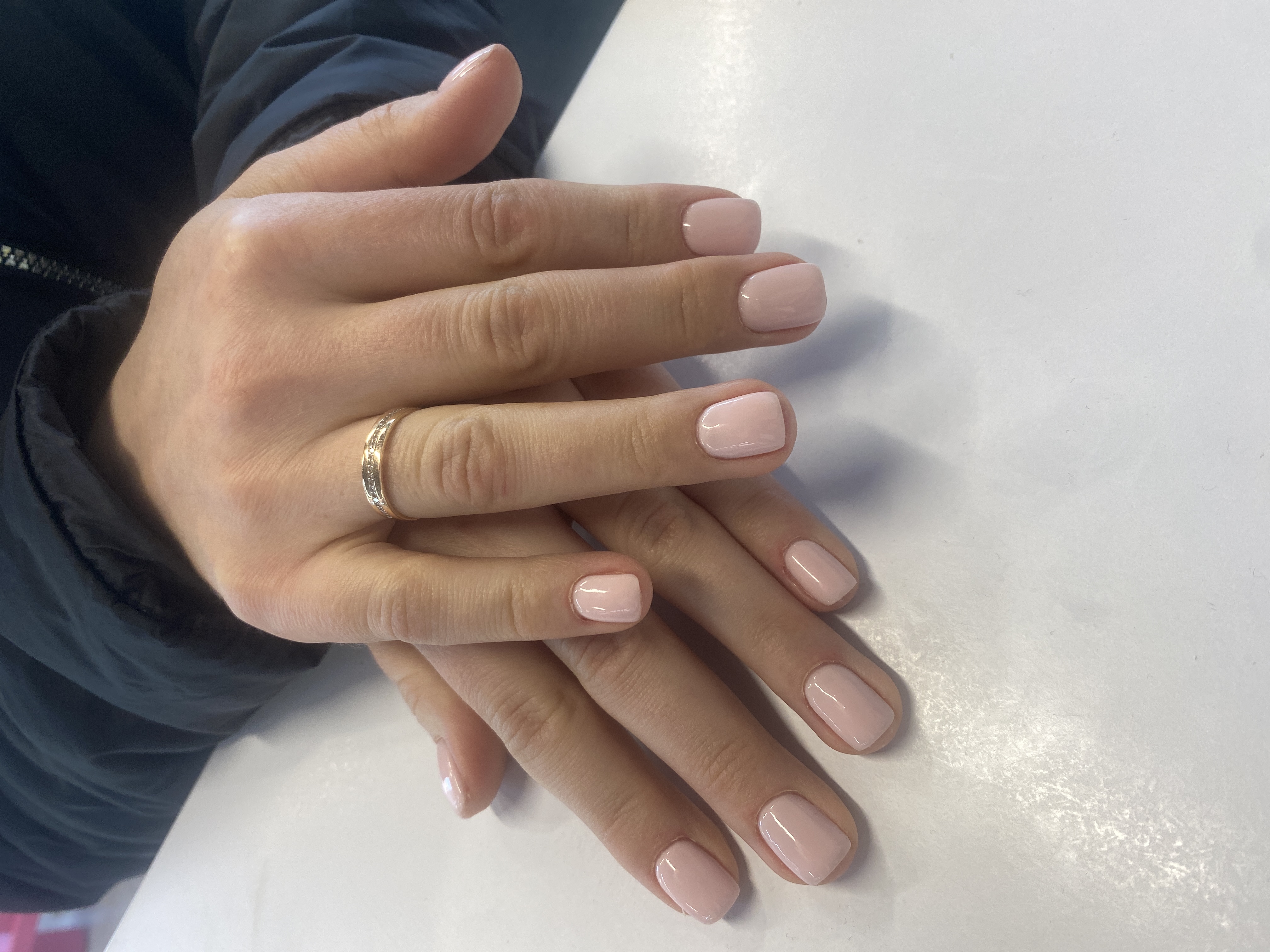 нюд, Маникюр, однотон, молочный, на каждый день