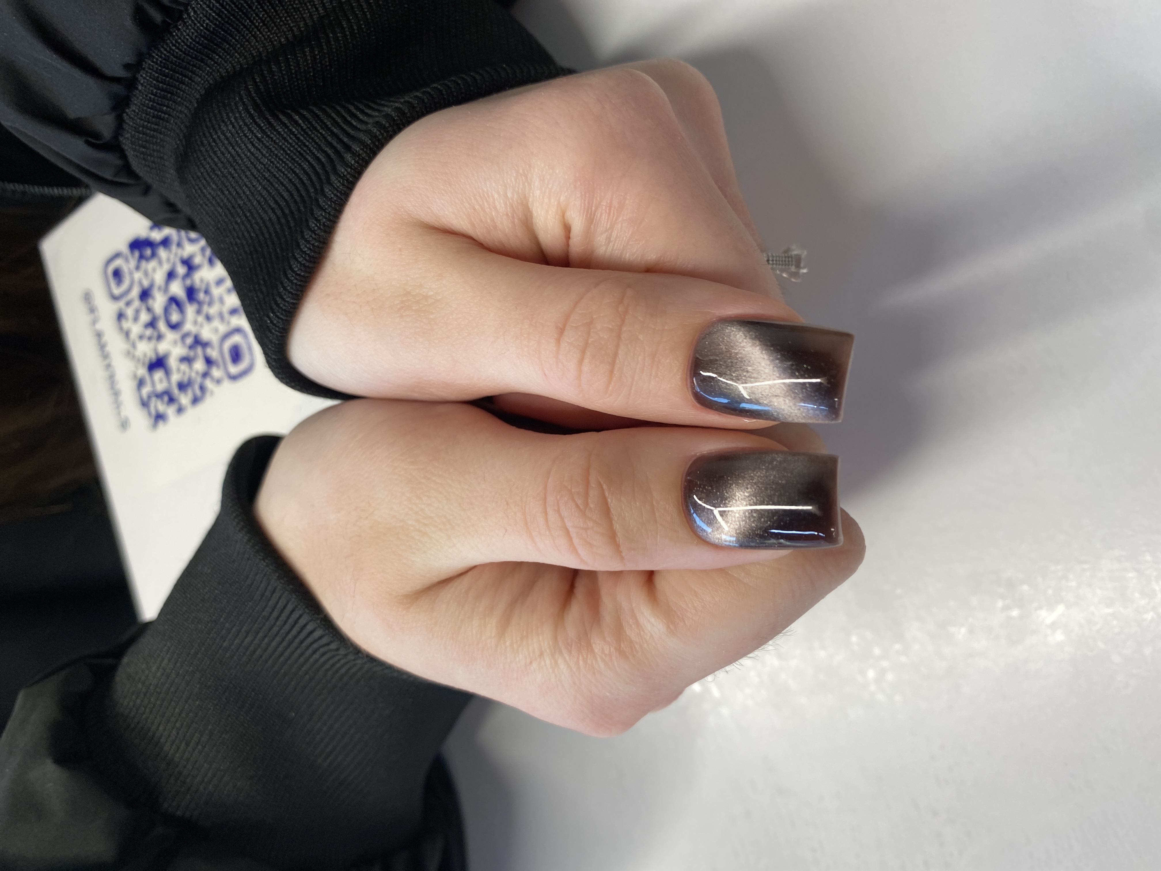 Маникюр, на каждый день, кошачий глаз, коричневый, однотон