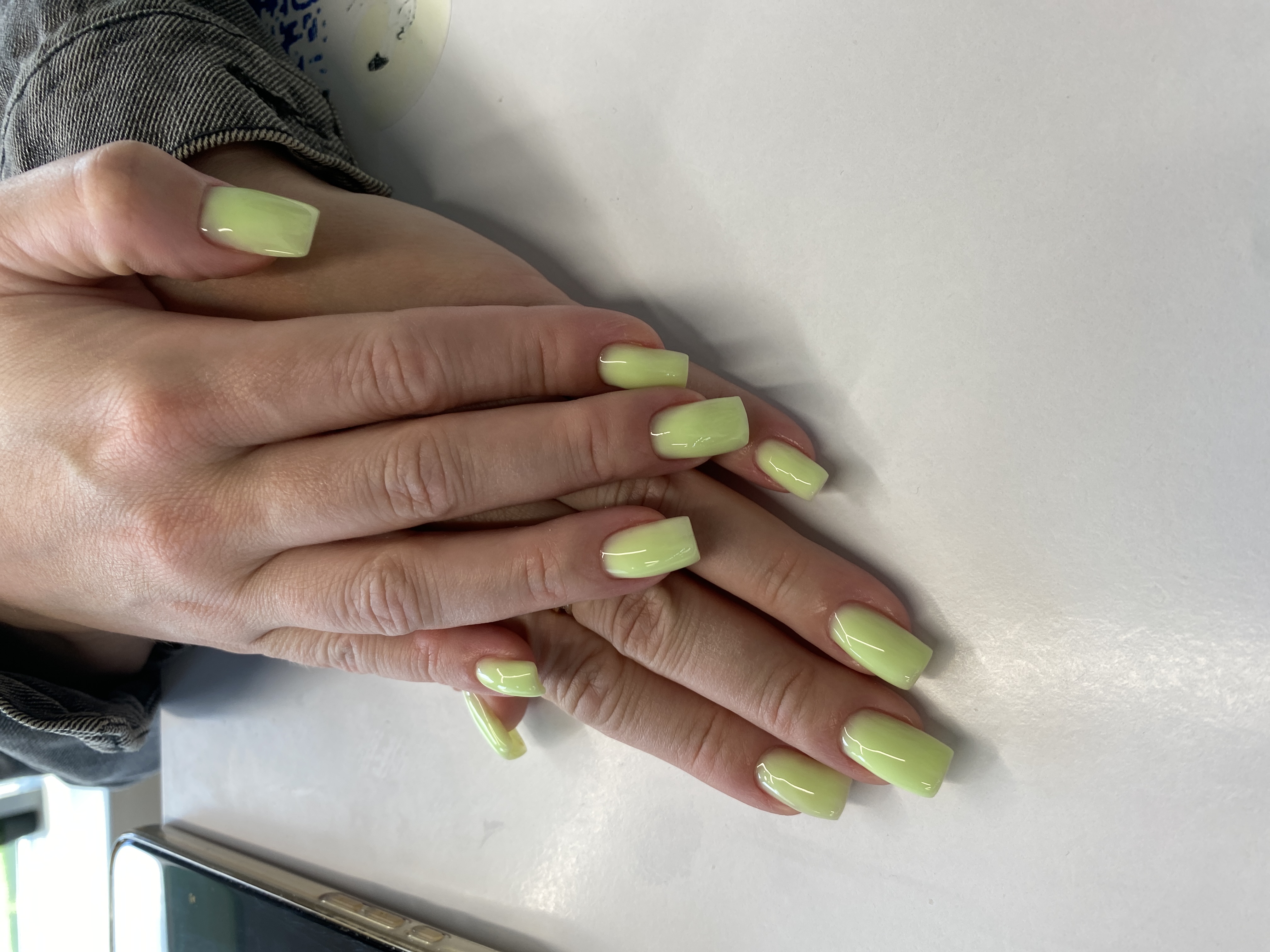 Маникюр, на каждый день, однотон, нюд, салатовый
