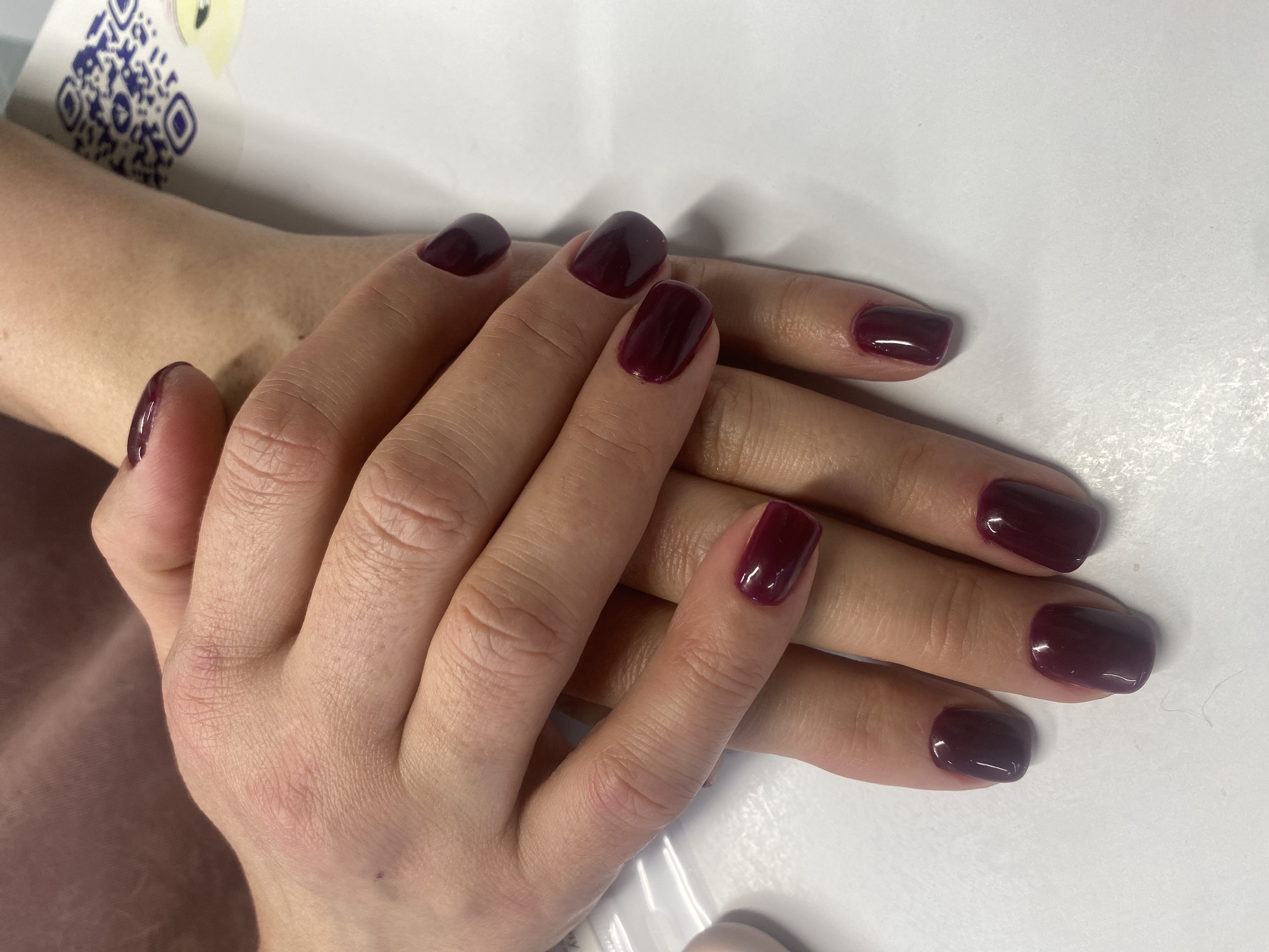 Маникюр, однотон, винный, на каждый день
