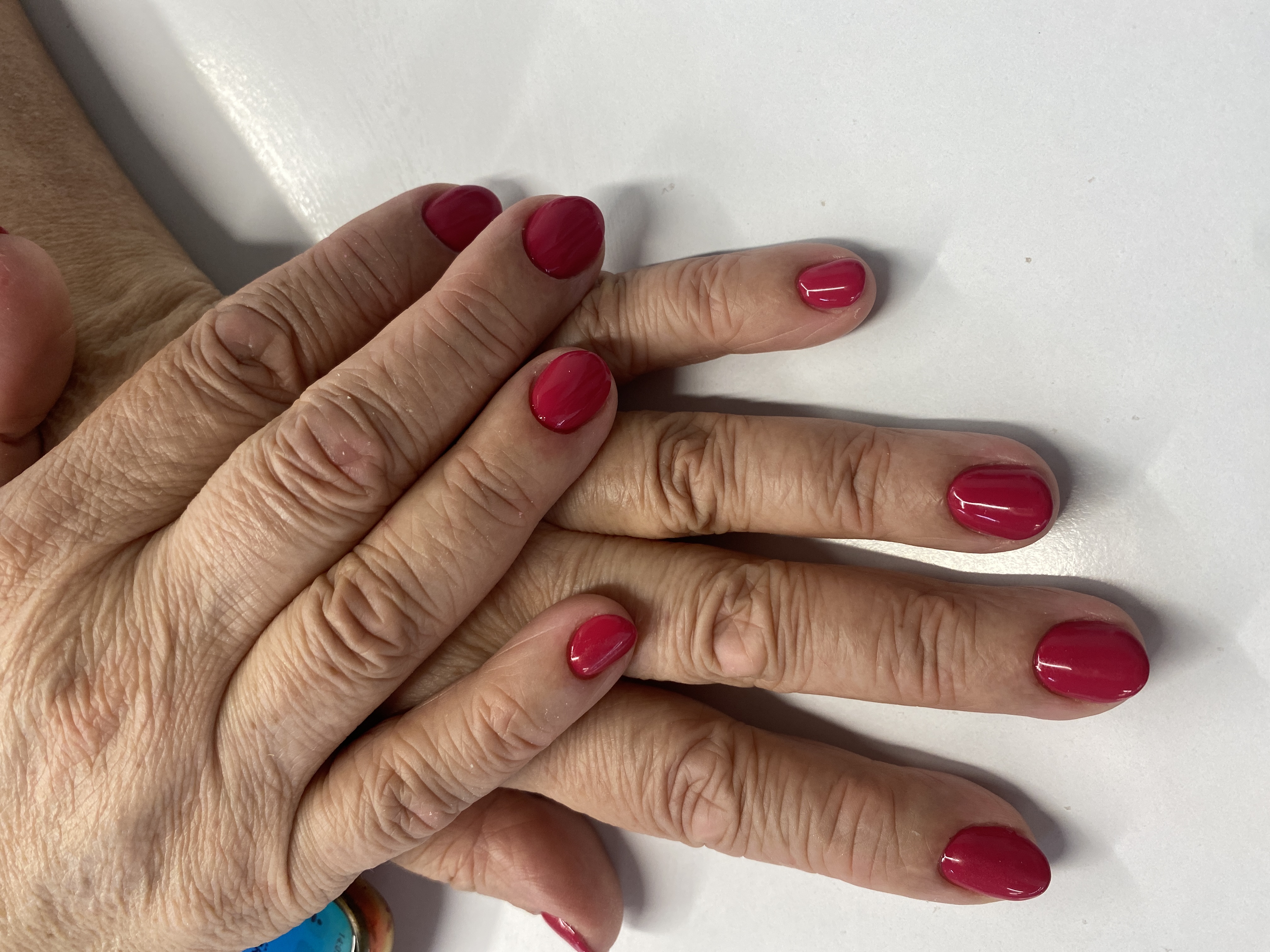 Маникюр, однотон, брусника, на каждый день