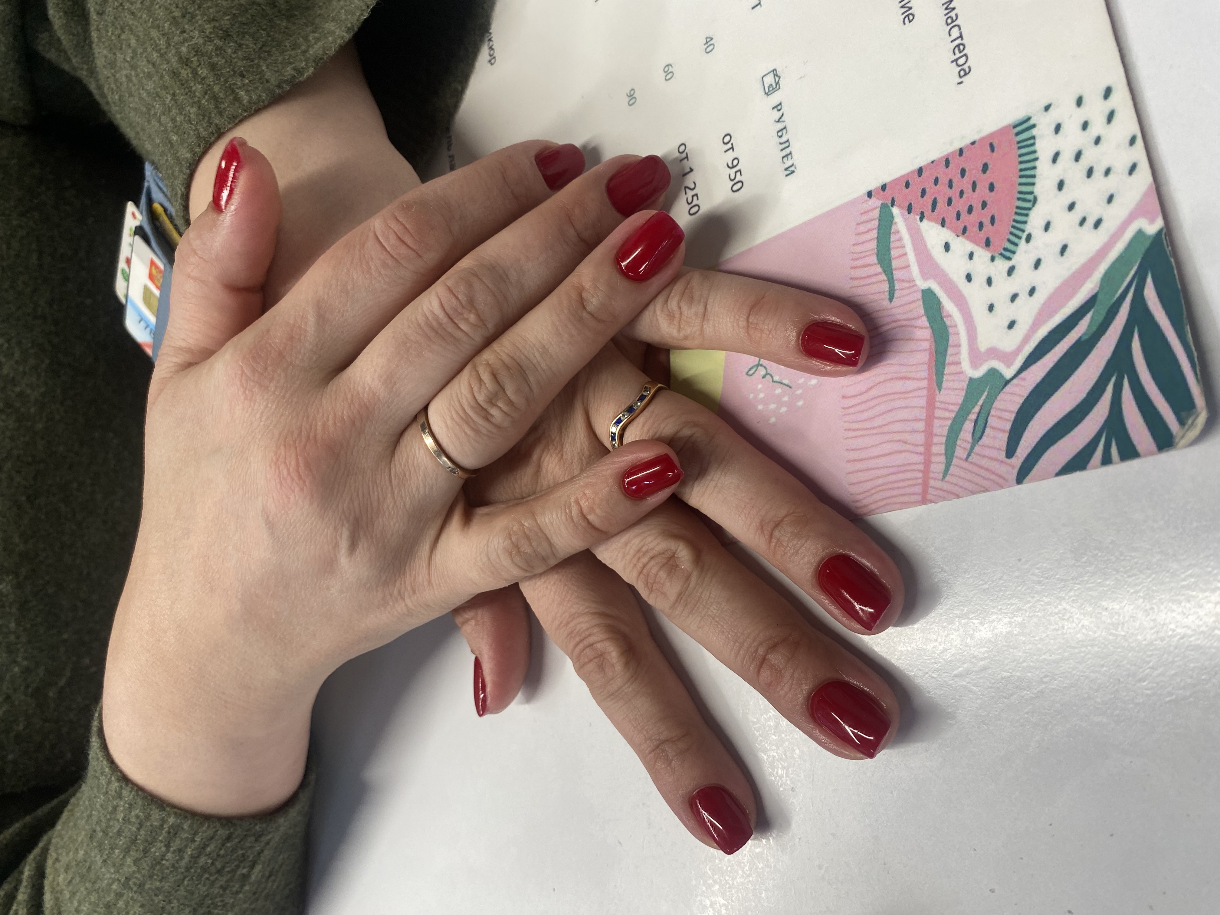 Маникюр, однотон, винный, на каждый день