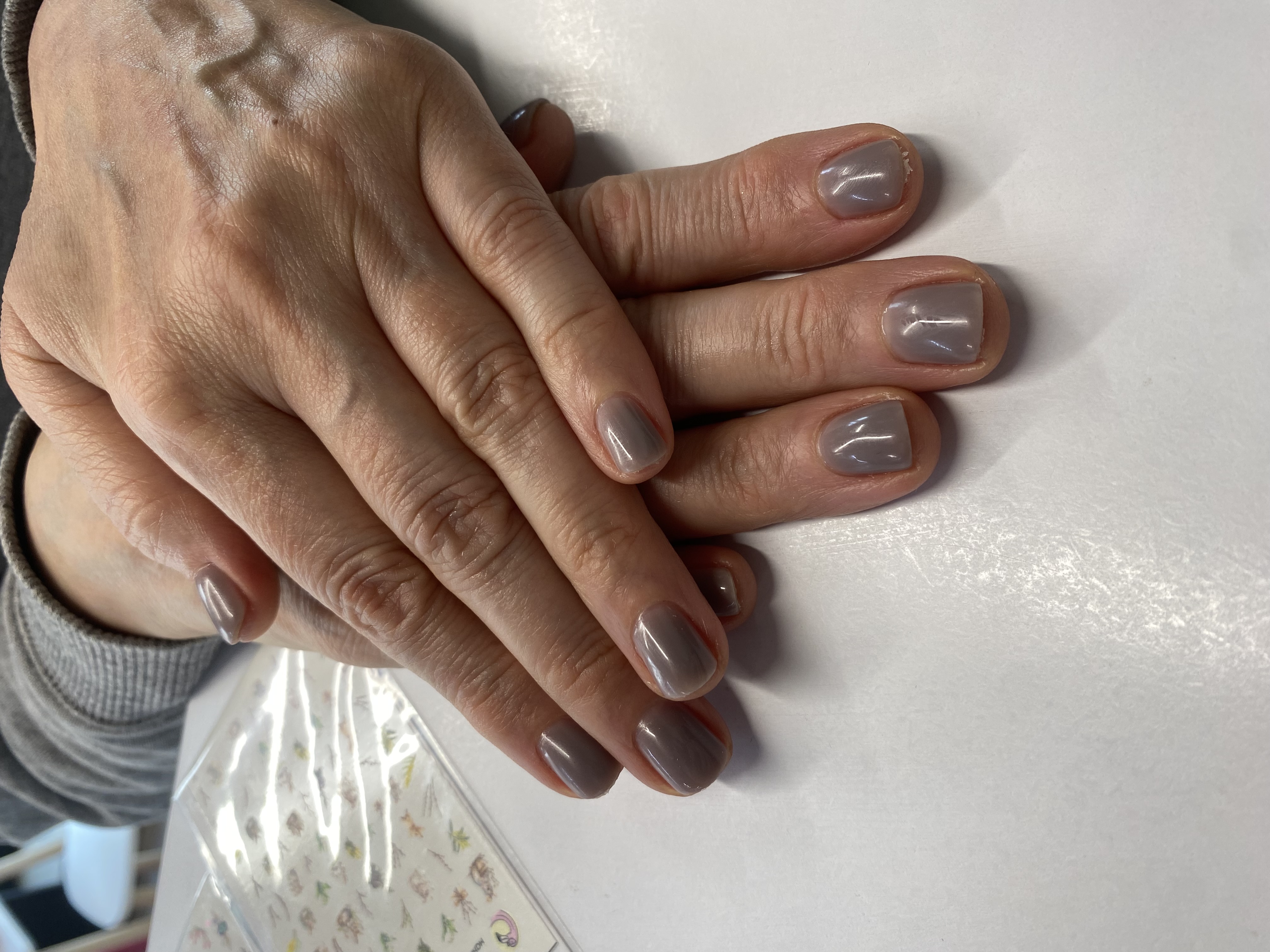 Маникюр, однотон, нюд, серый, на каждый день