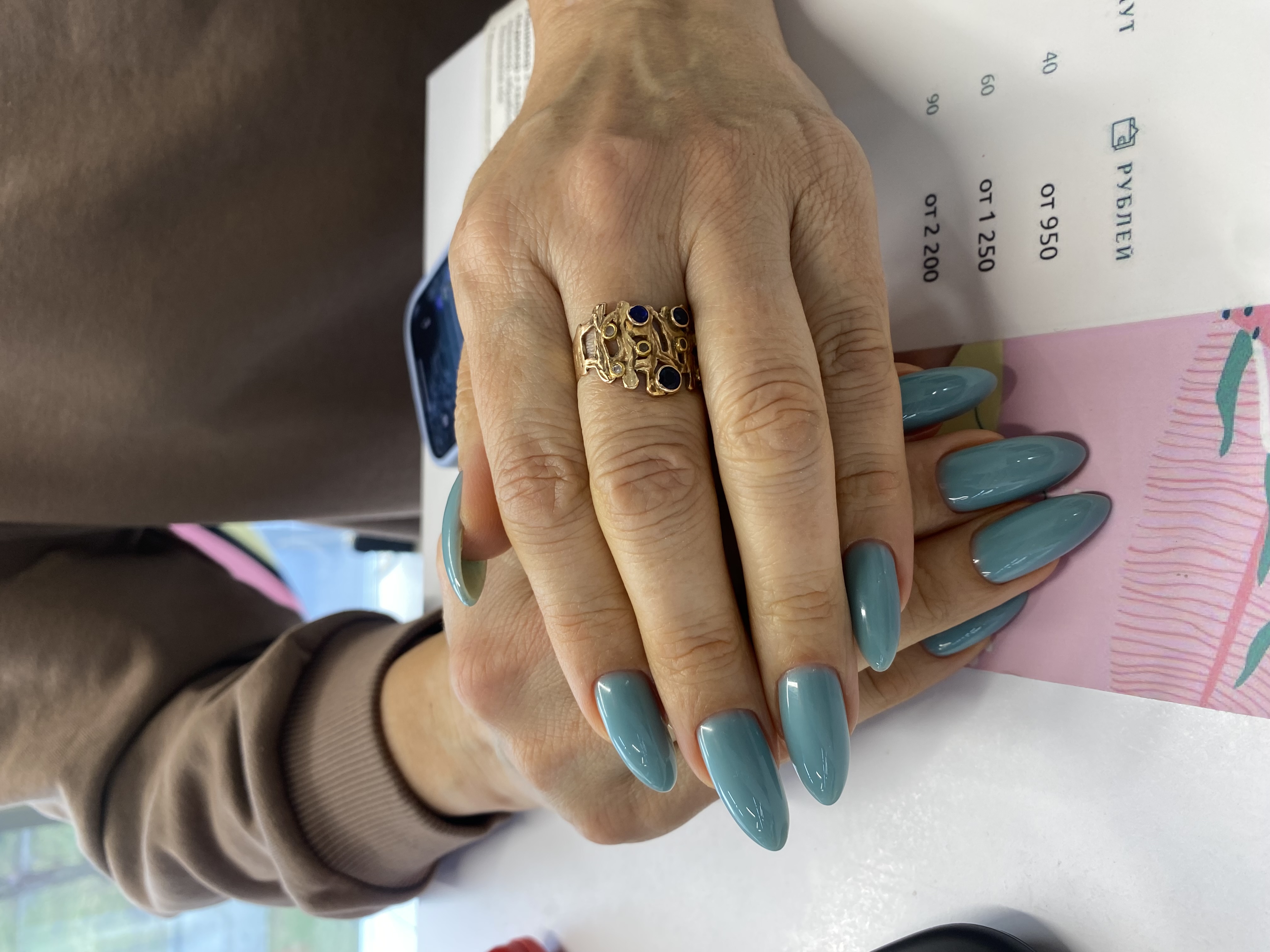 Маникюр, однотон, нюд, нежный, на каждый день, голубой