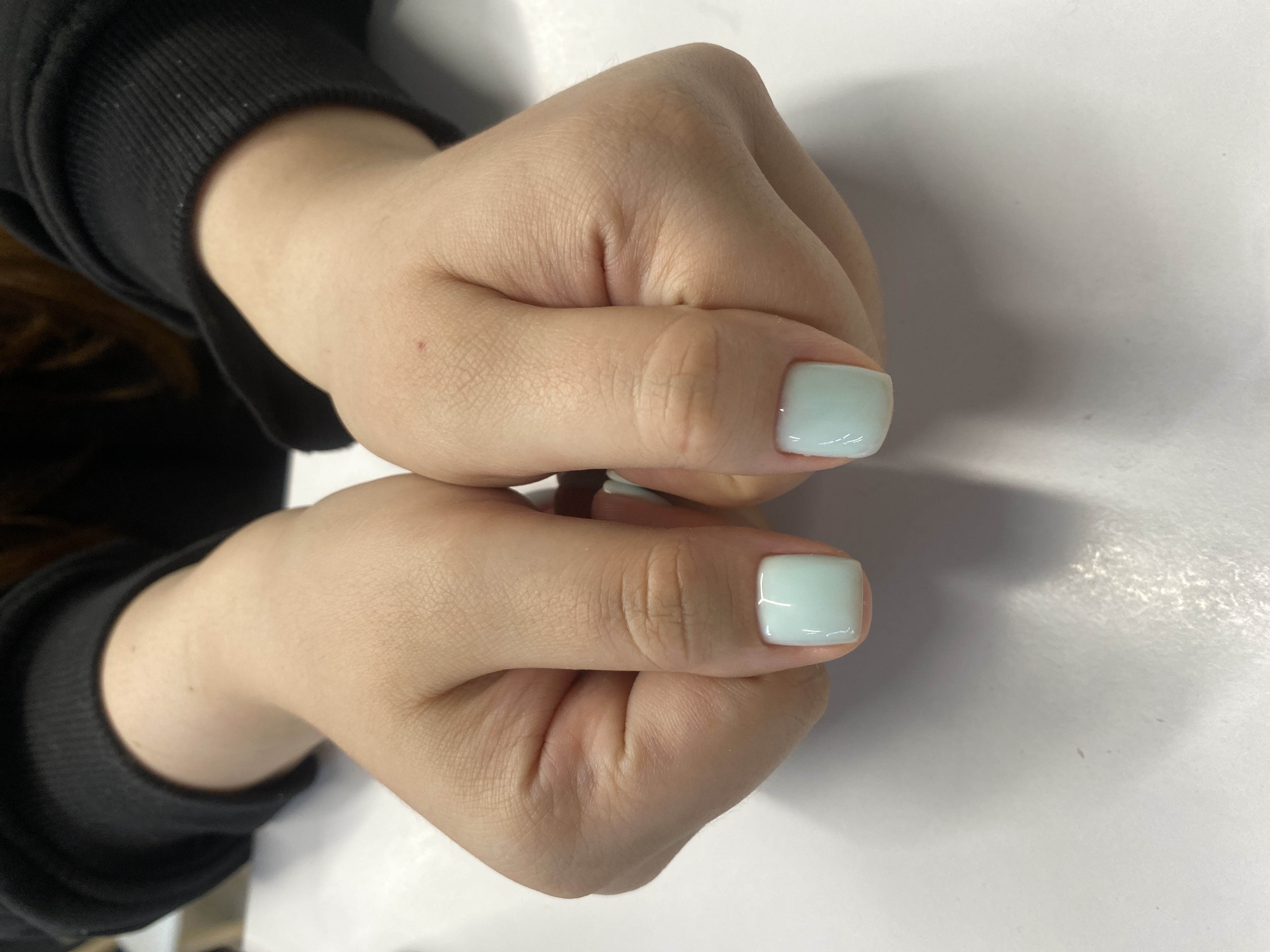 нюд, однотон, Маникюр, на каждый день, голубой