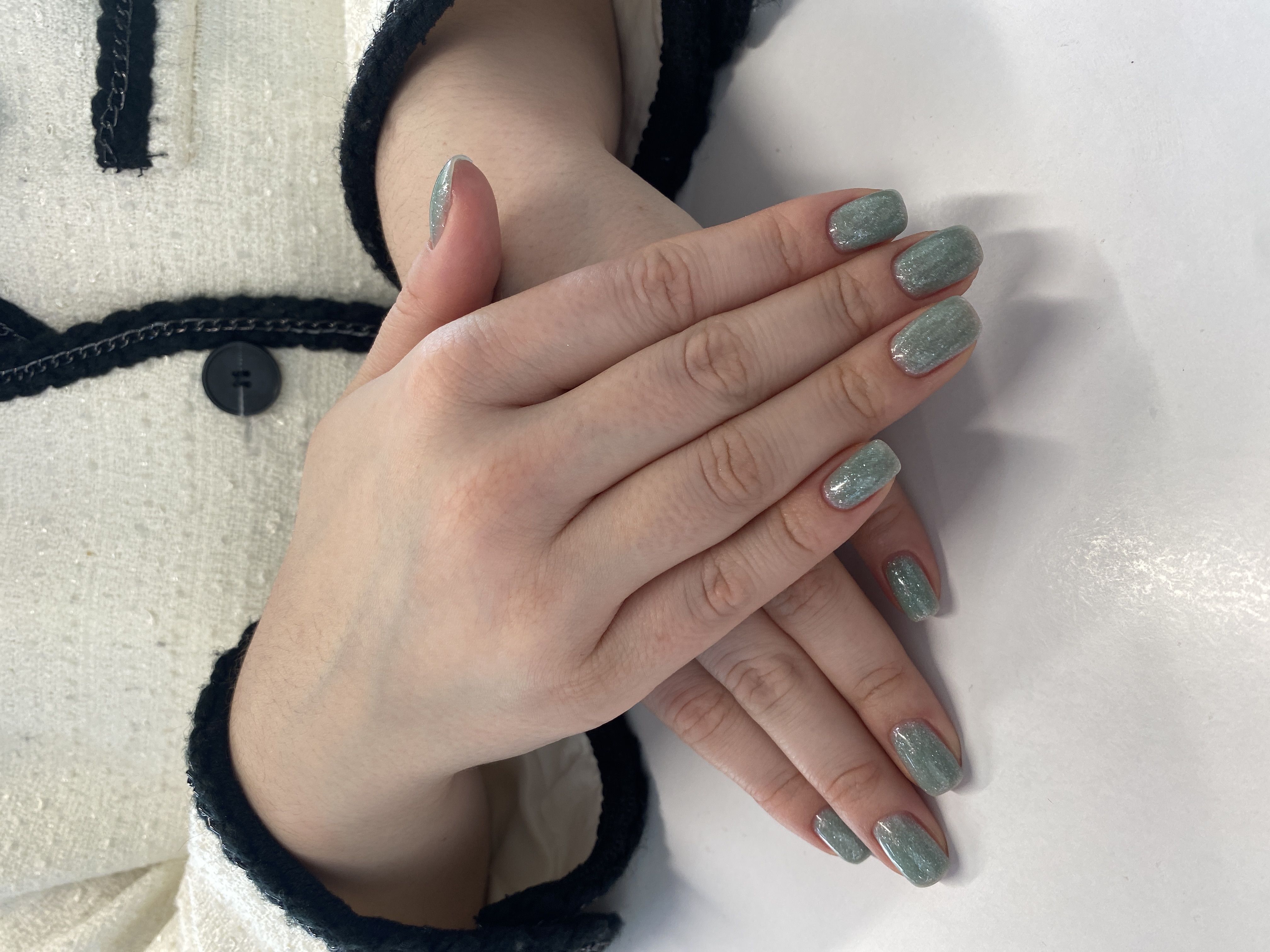 нежный, Маникюр, однотон, лак с блестками, бирюзовый, на каждый день