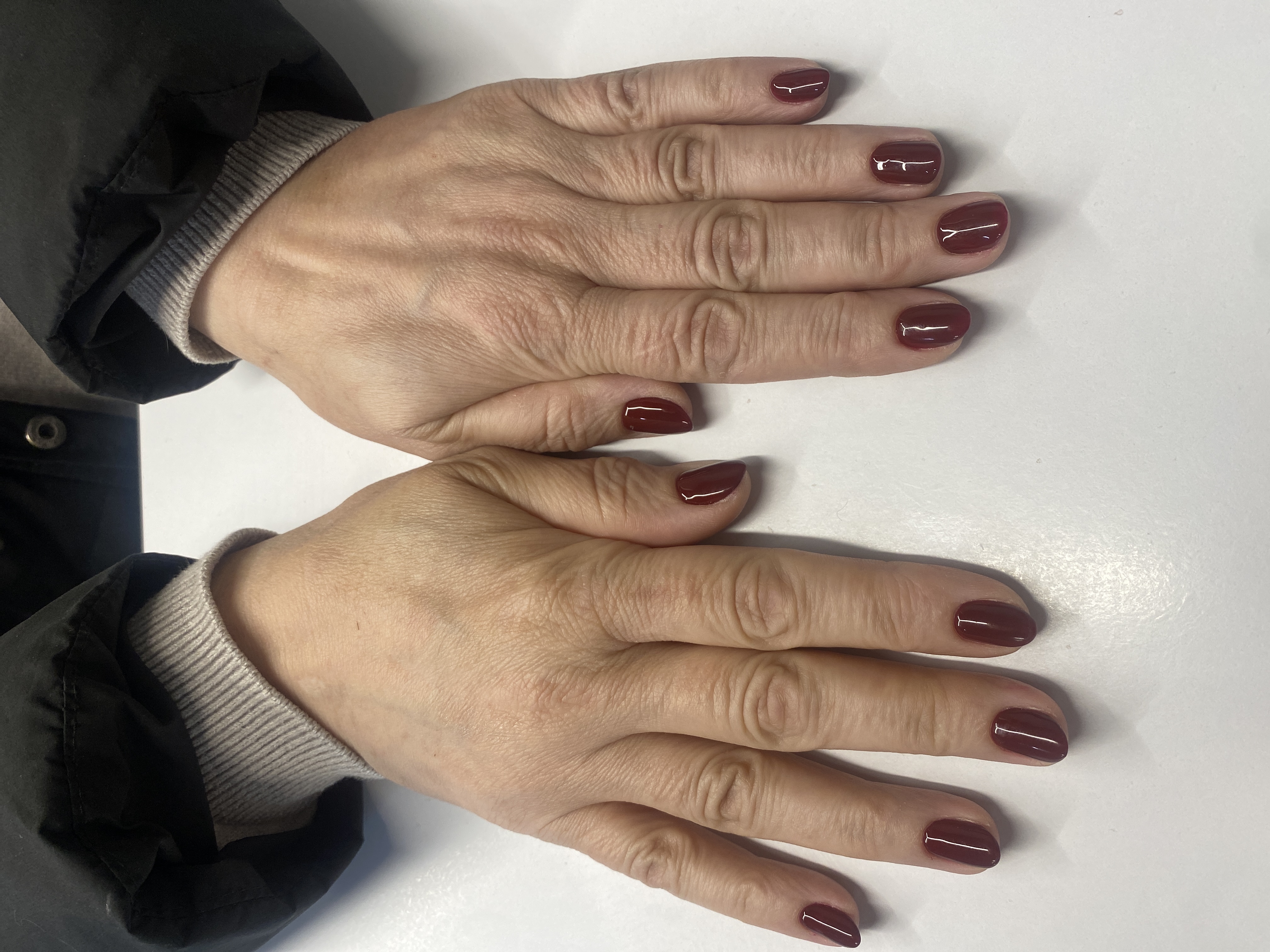 Маникюр, однотон, на каждый день, винный
