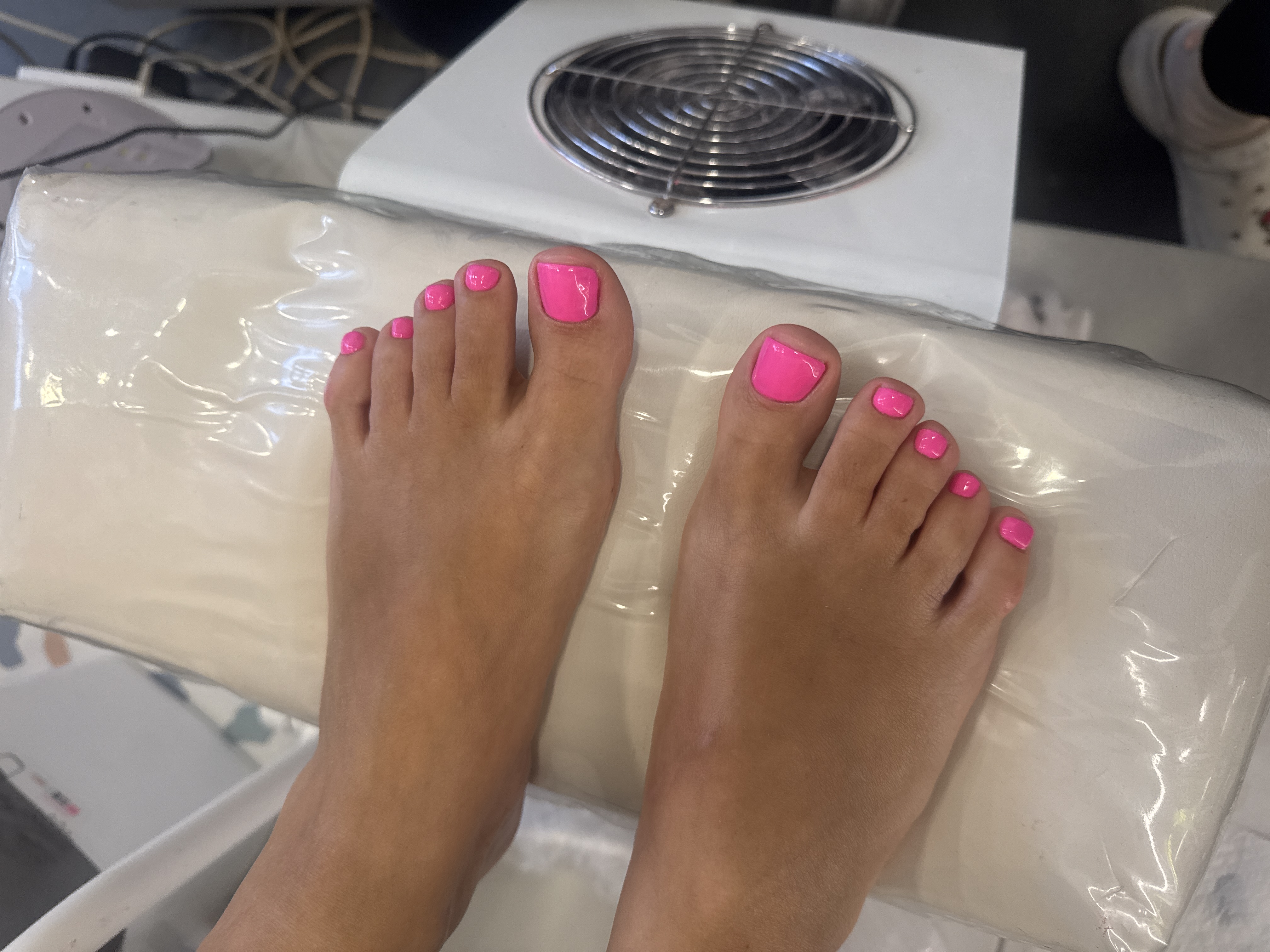 Педикюр, однотон, розовый, на каждый день