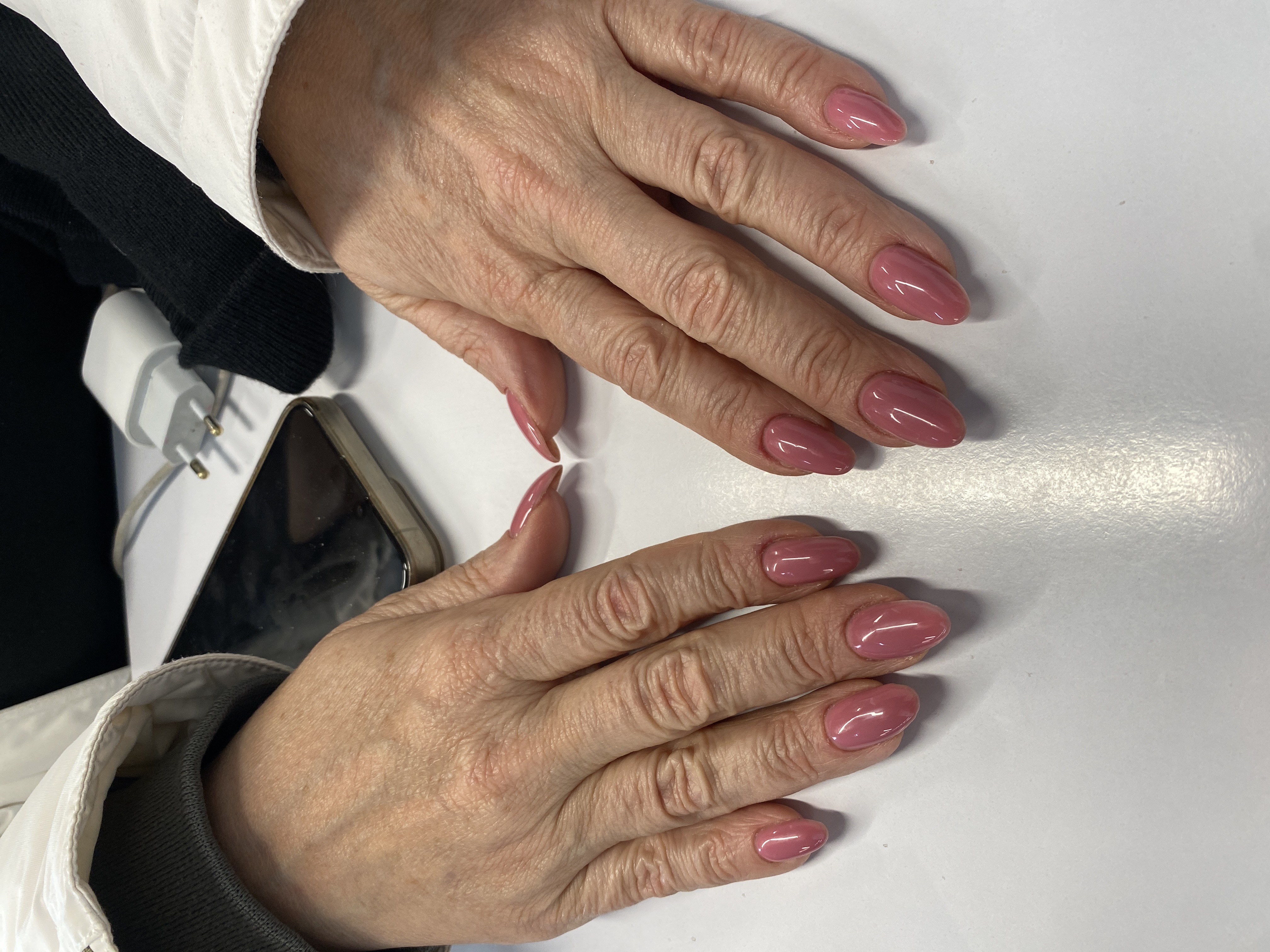 однотон, нюд, Маникюр, сиреневый, на каждый день