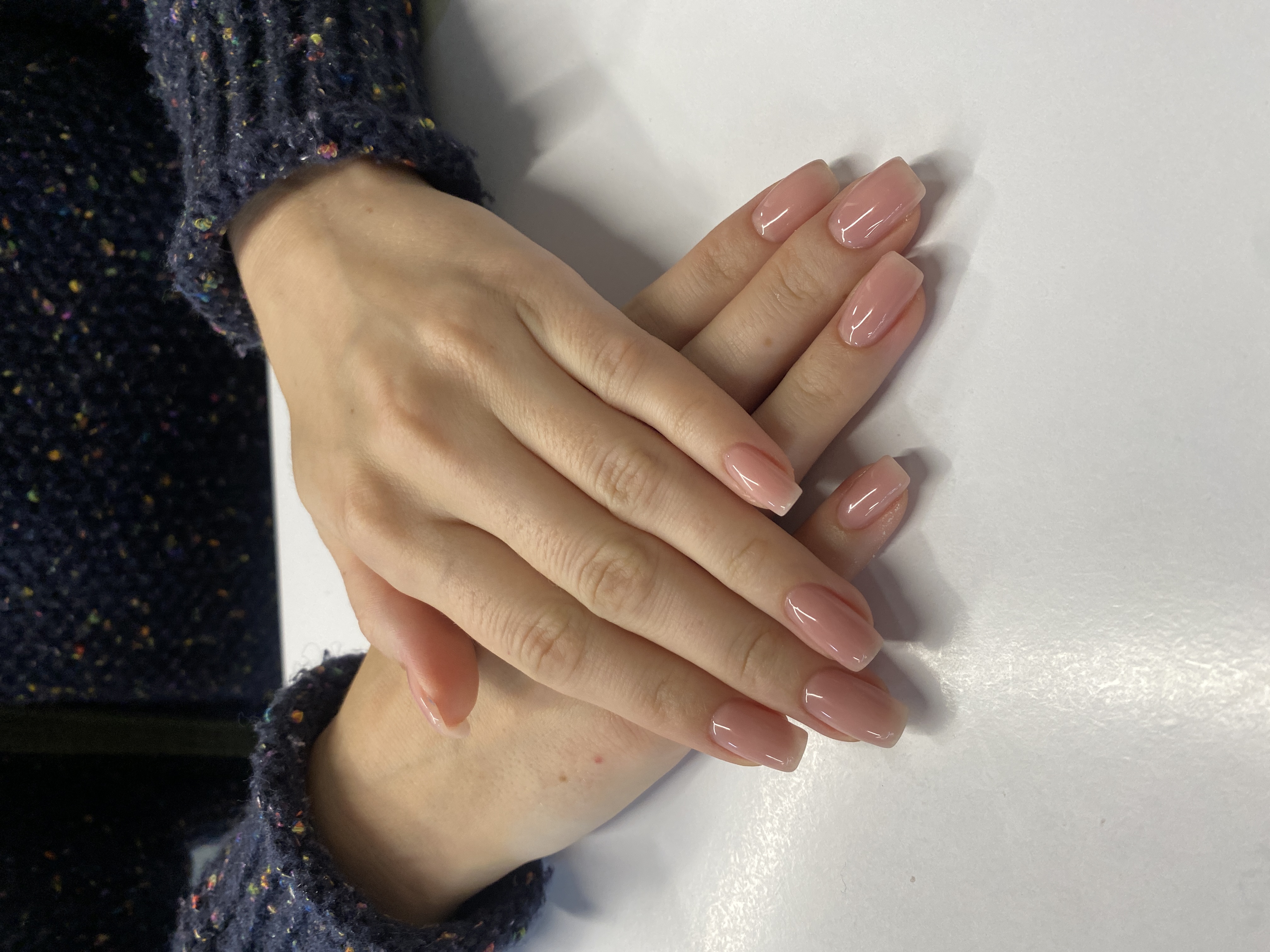 однотон, нюд, нежный, Маникюр, пудровый, на каждый день