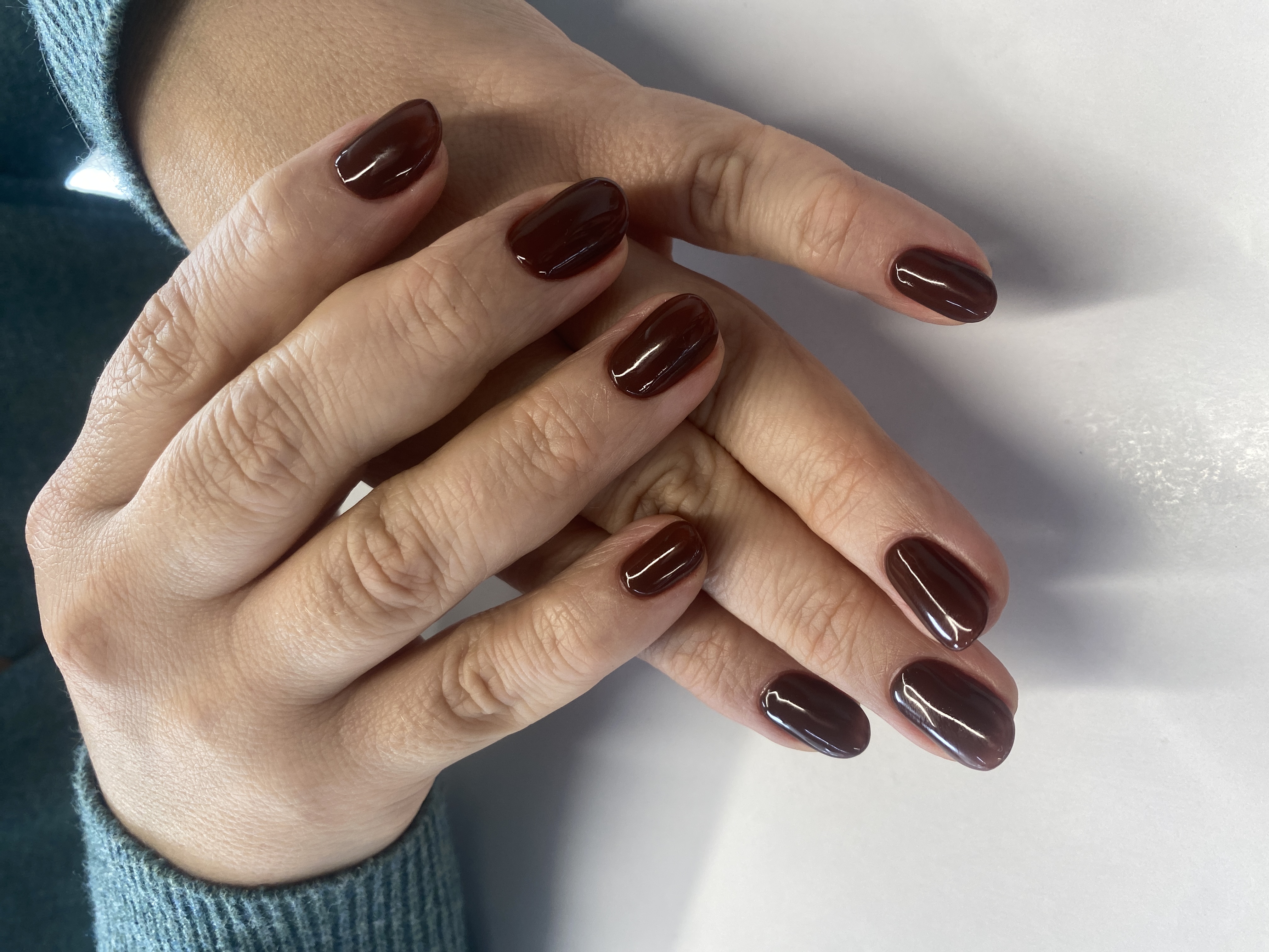 однотон, Маникюр, коричневый, на каждый день