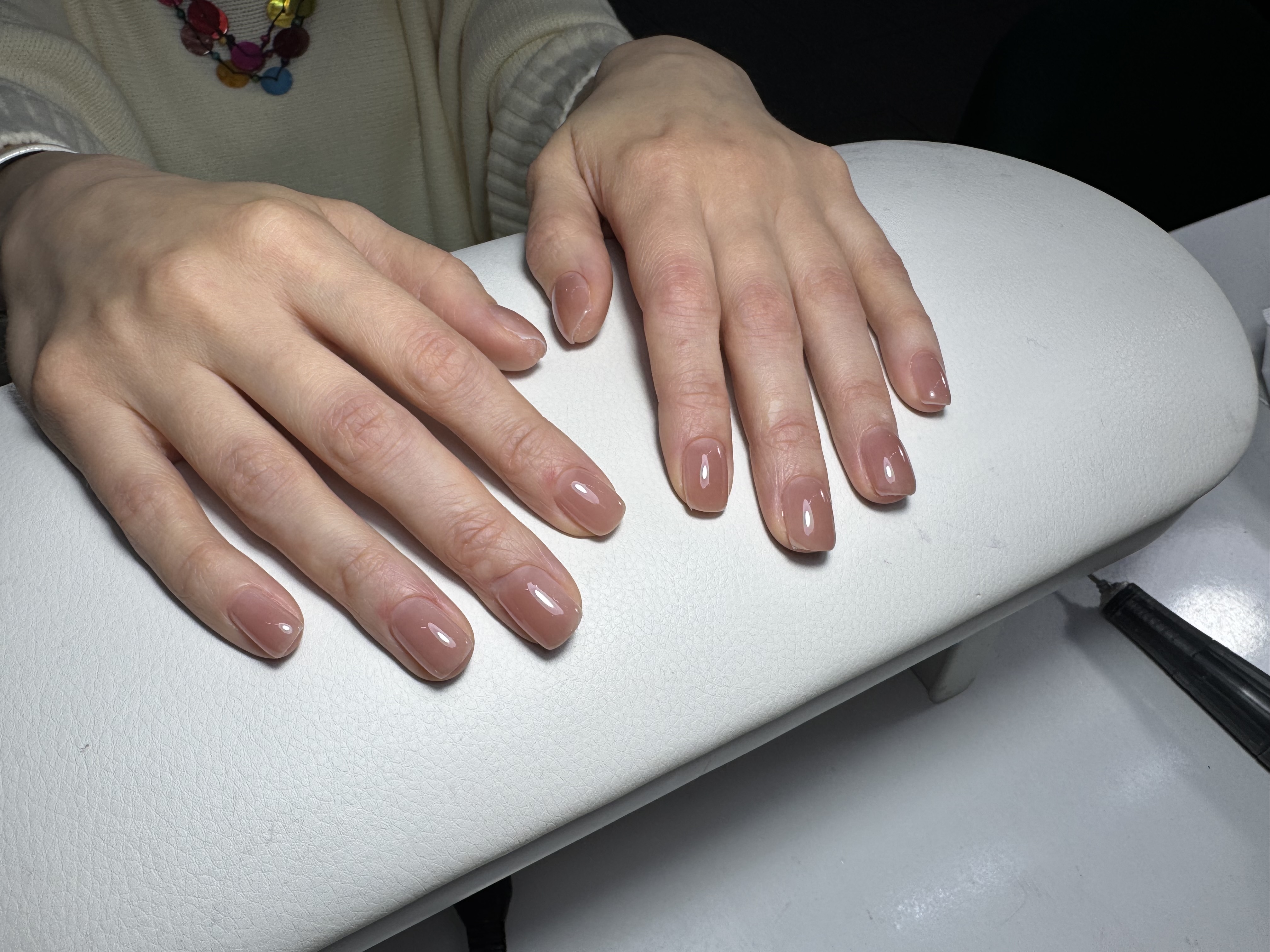 нюд, Маникюр, однотон, на каждый день, сиреневый