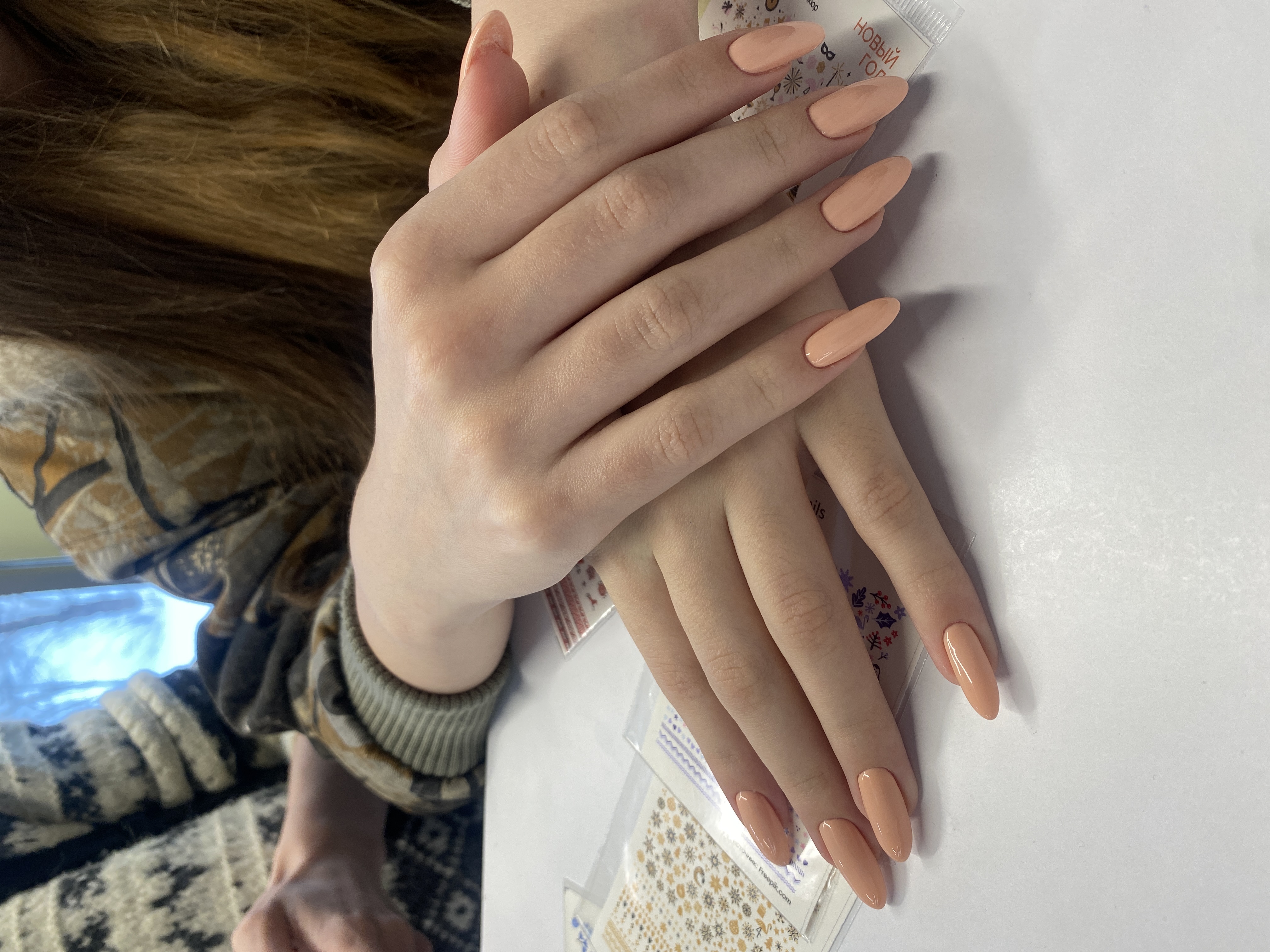 нежный, однотон, нюд, Маникюр, на каждый день, кремовый