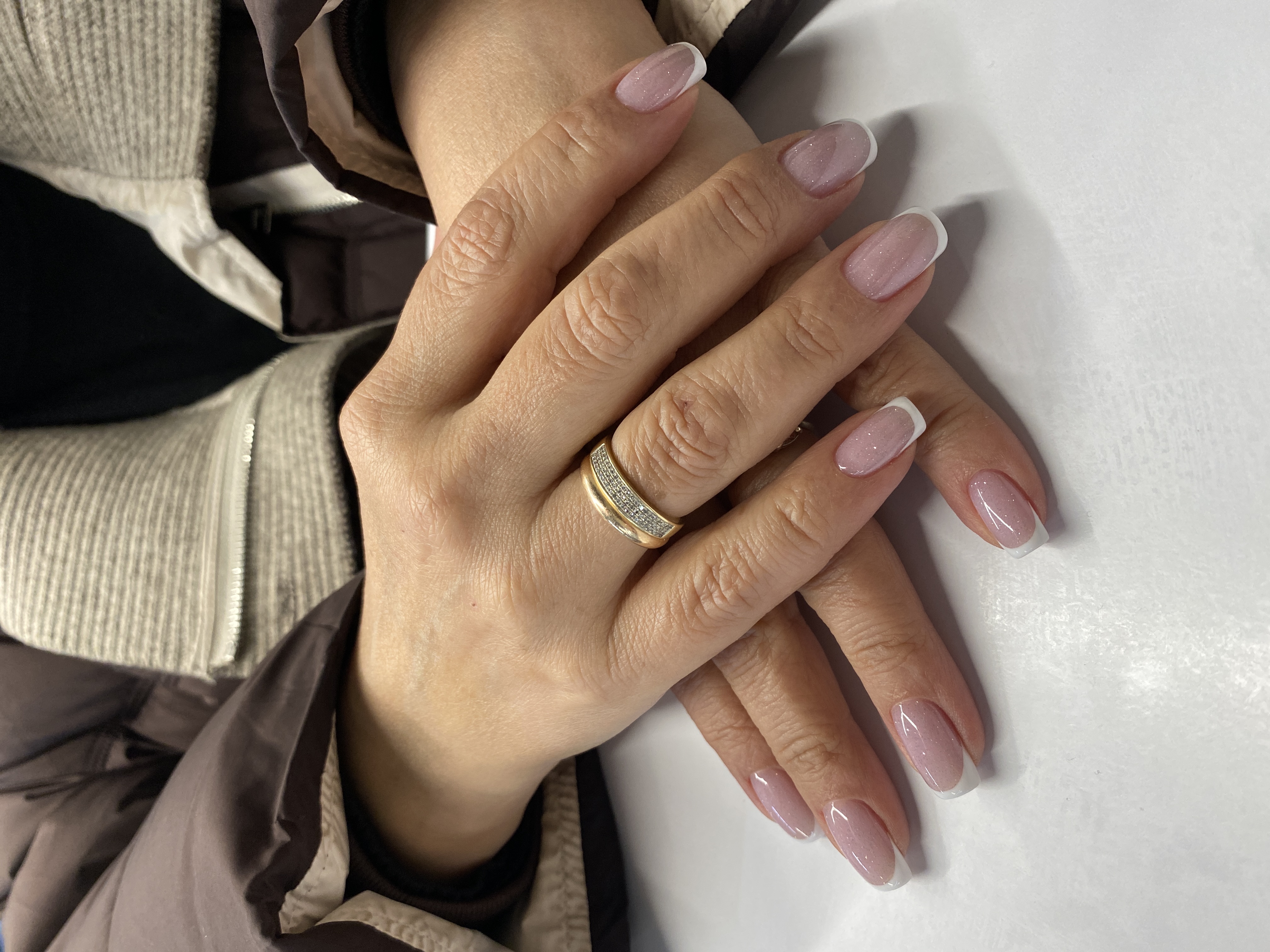 френч классический, дизайн, Маникюр, нежный, на каждый день, бесцветный