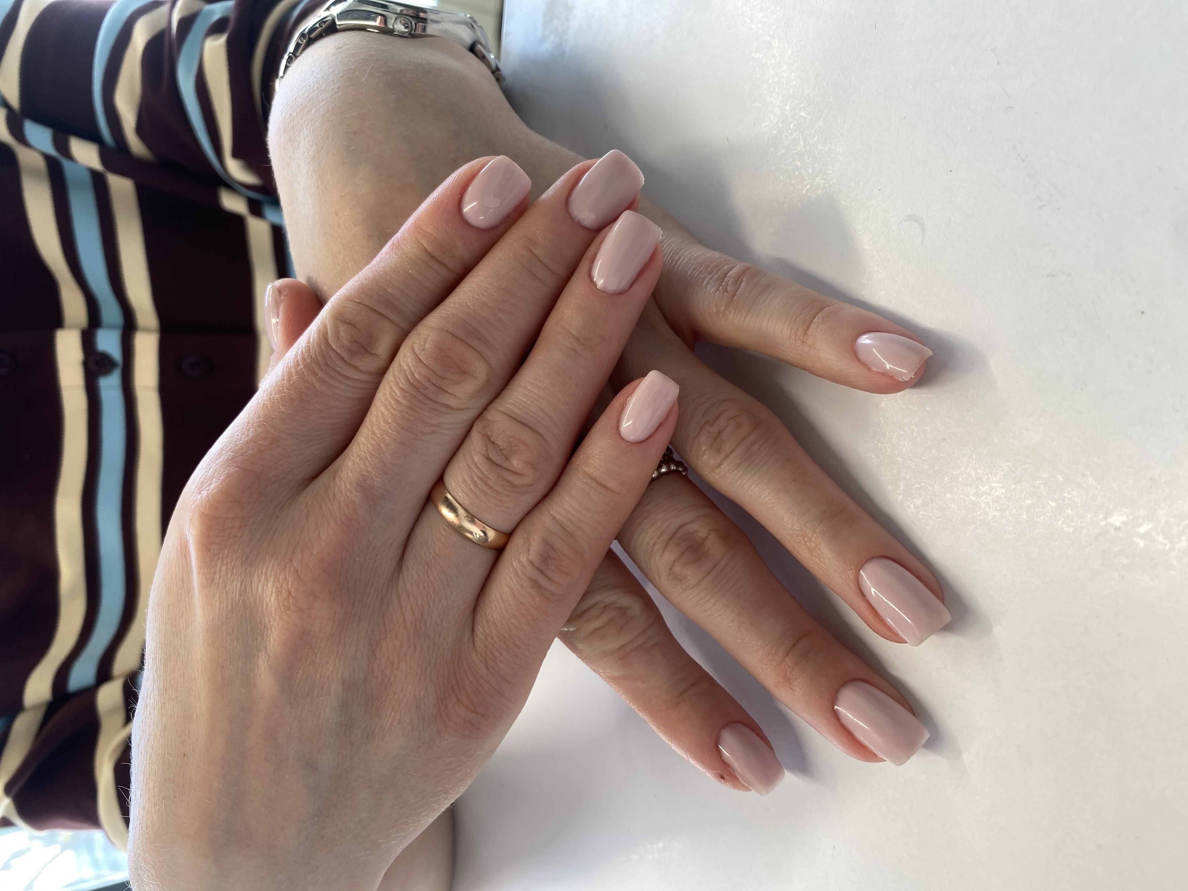 Маникюр, однотон, на каждый день, нюд, молочный