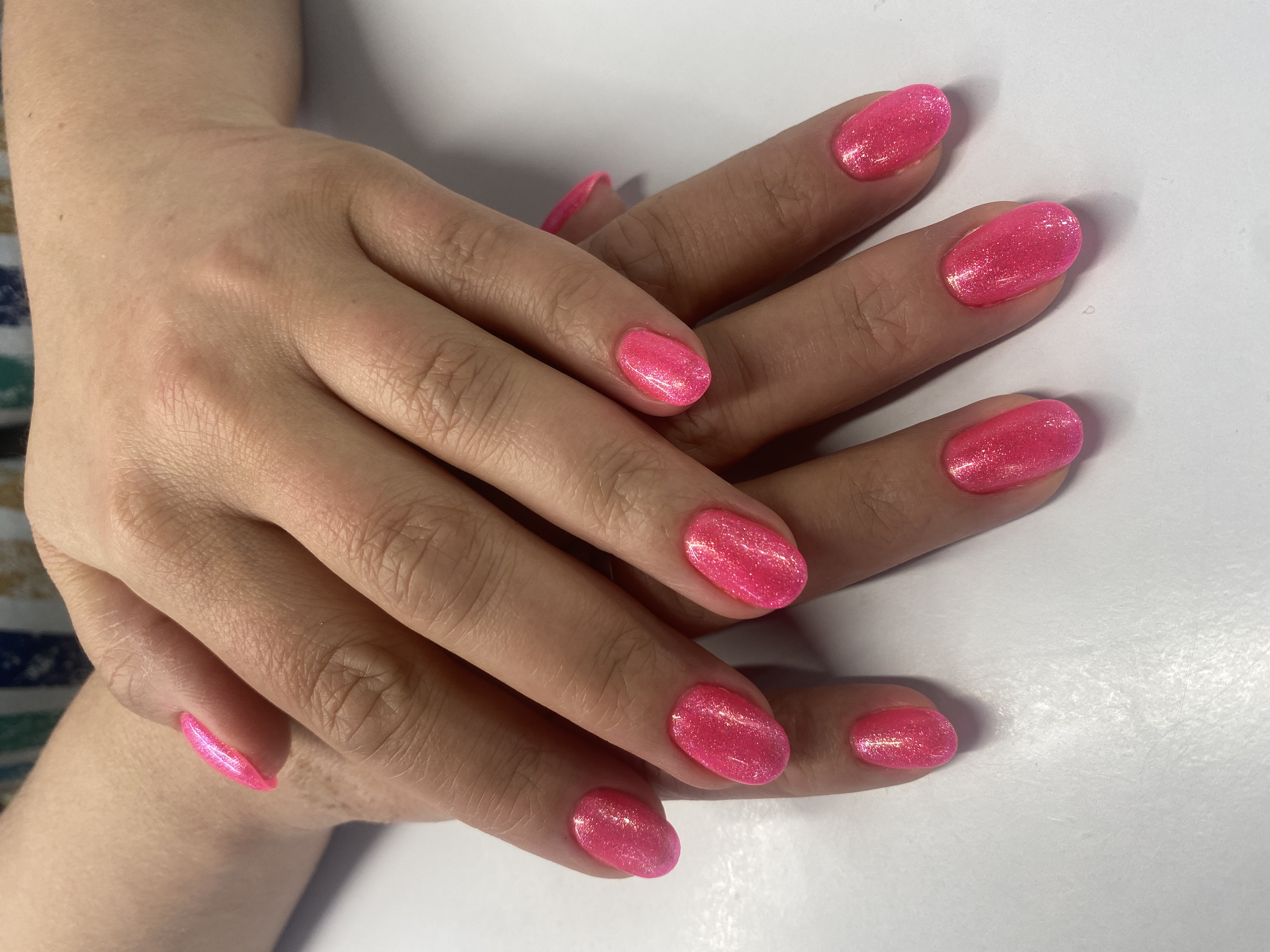 лак с блестками, Маникюр, однотон, фуксия, на каждый день