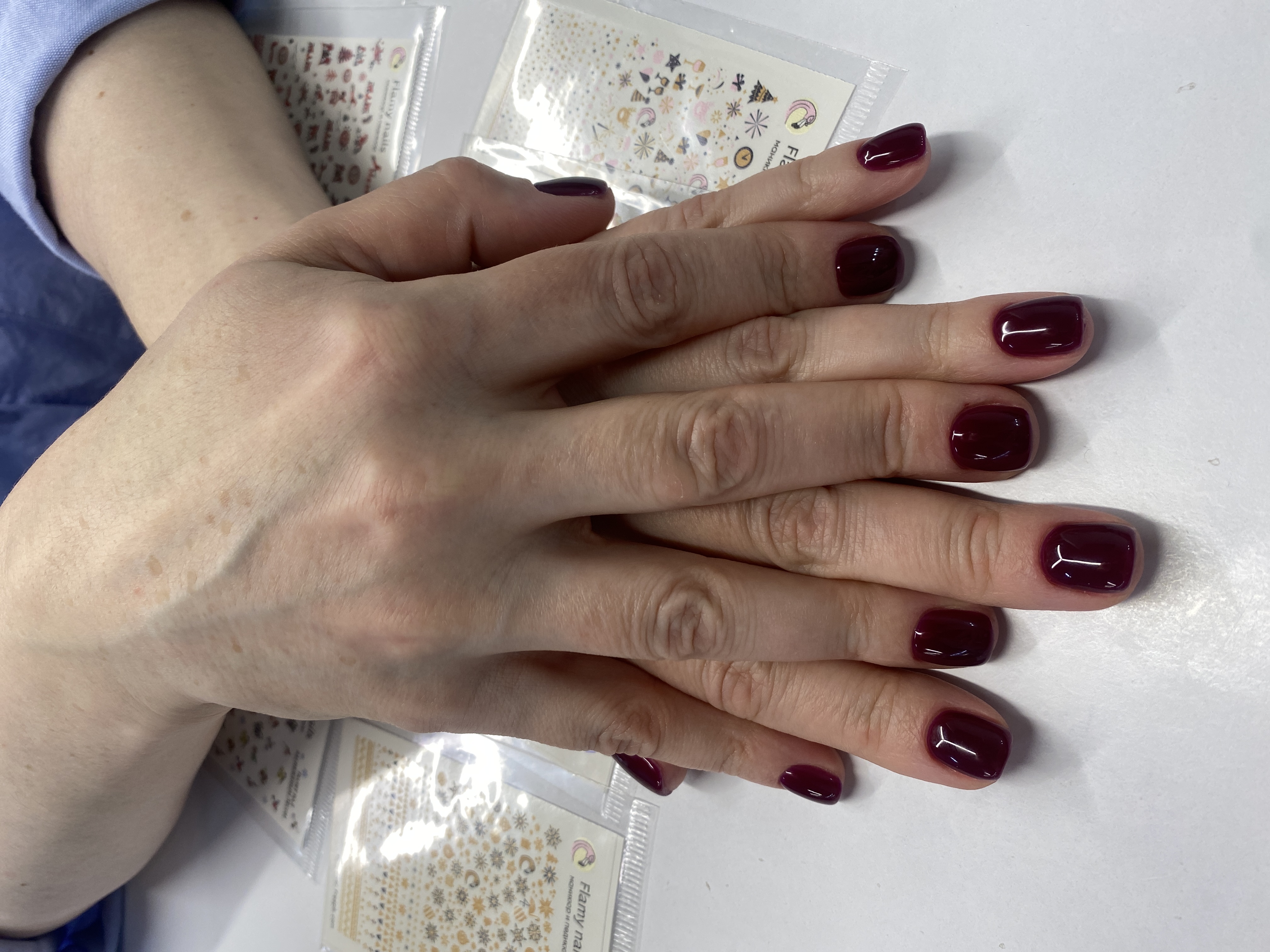 однотон, Маникюр, винный, на каждый день