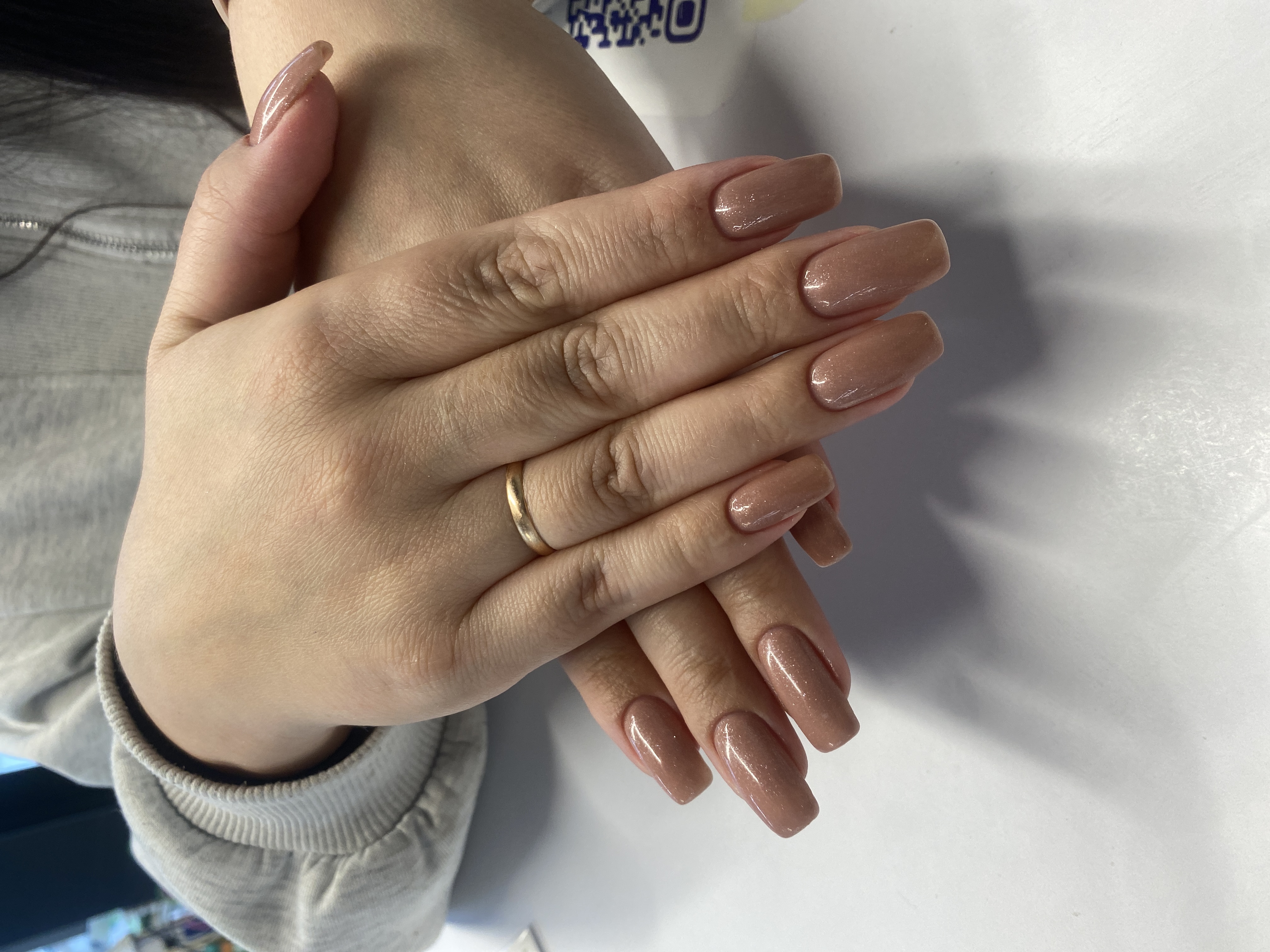 лак с блестками, Маникюр, однотон, на каждый день, бежевый, нежный, нюд