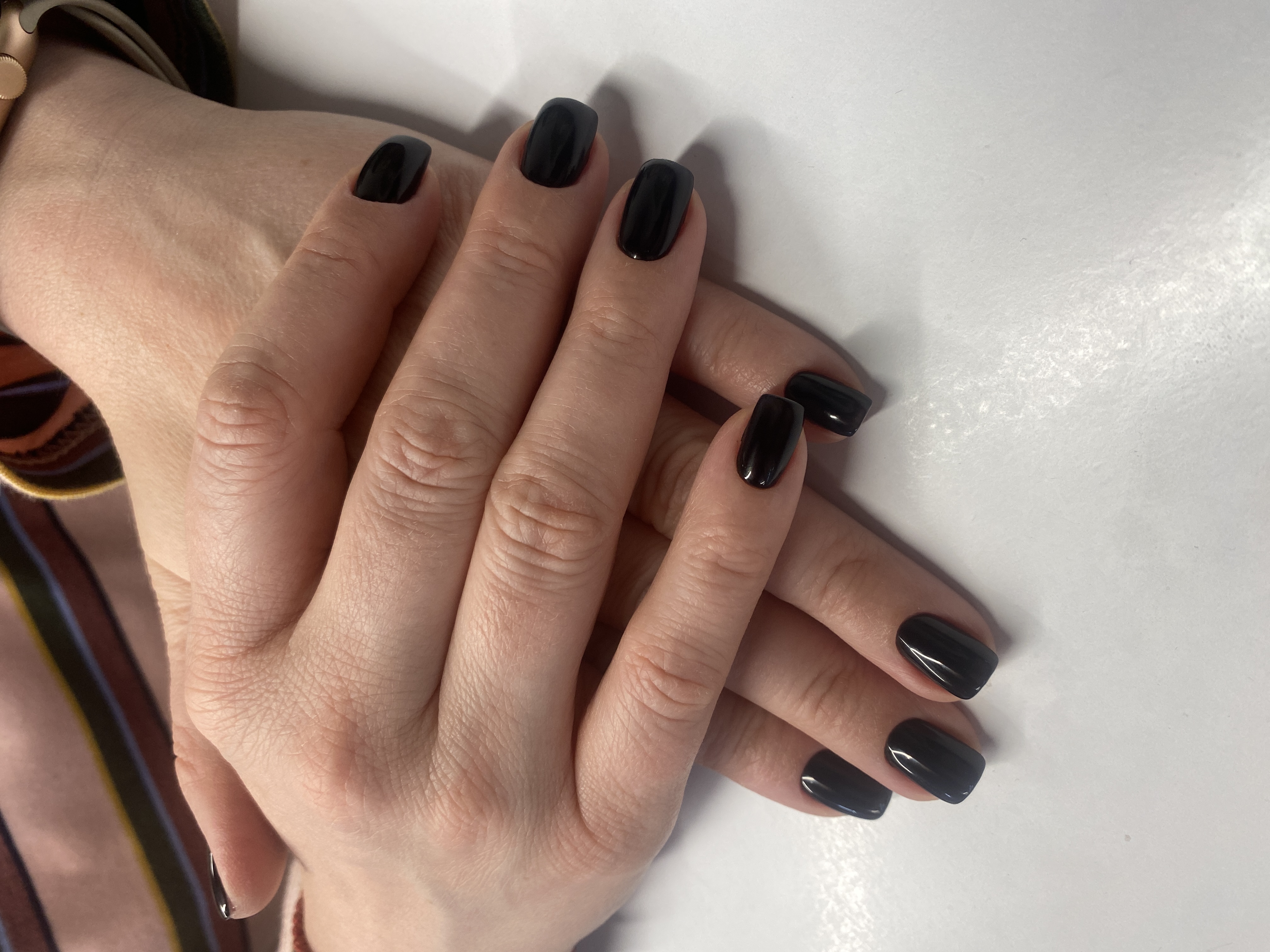 однотон, Маникюр, на каждый день, черный