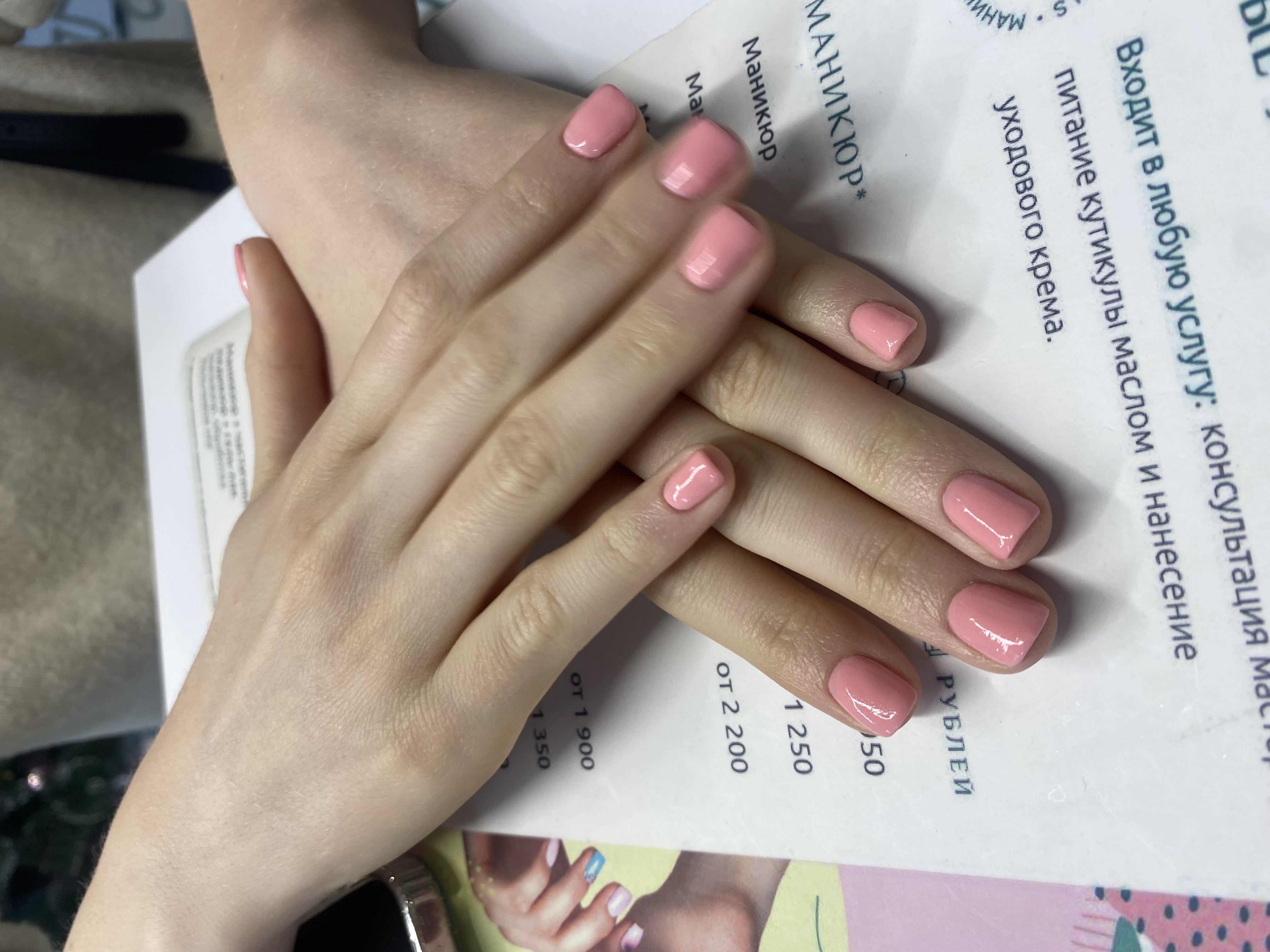 Титановый маникюр (Dip система), нежный, однотон, нюд, розовый, на каждый день