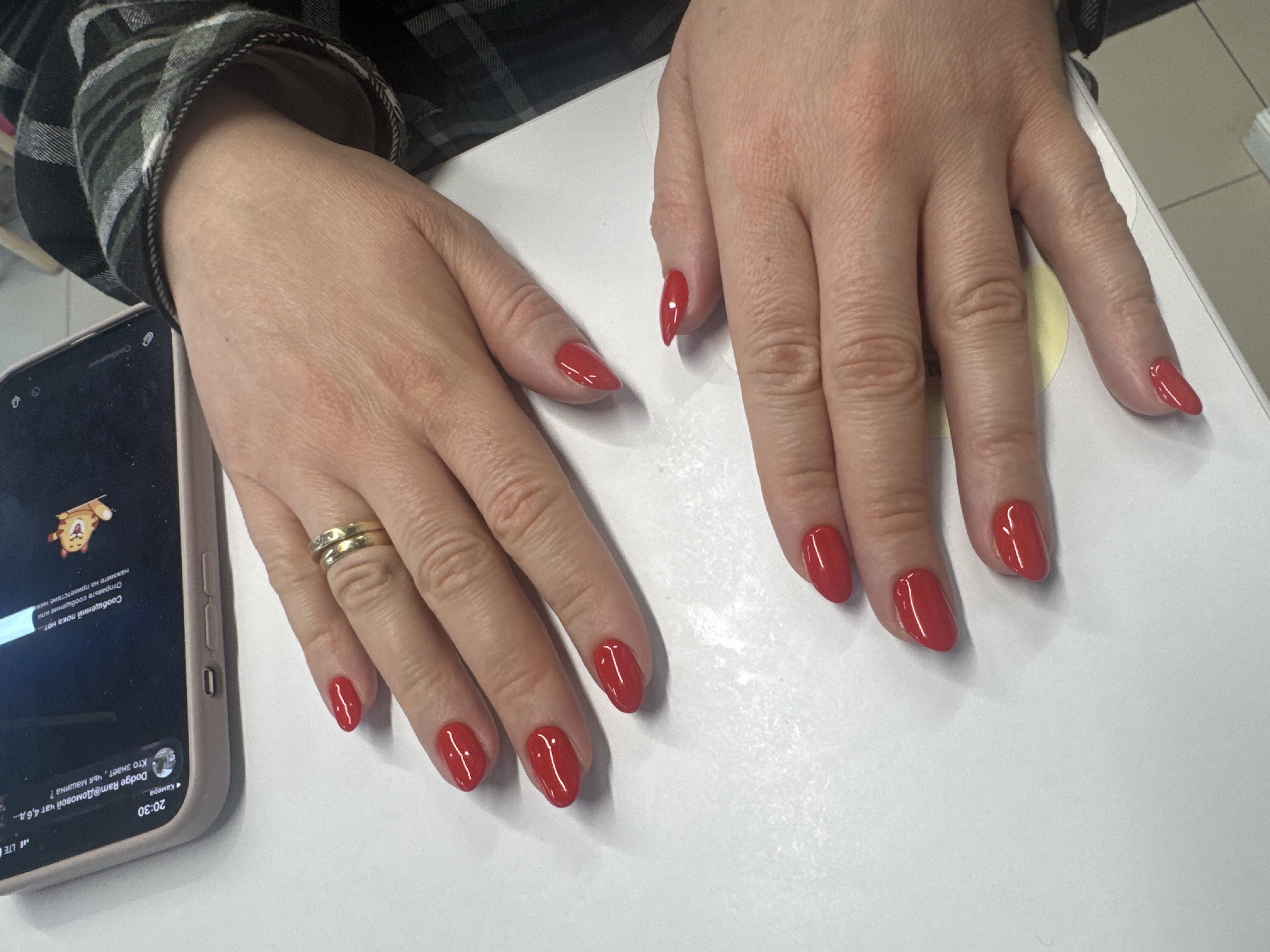 однотон, Маникюр, на каждый день, красный