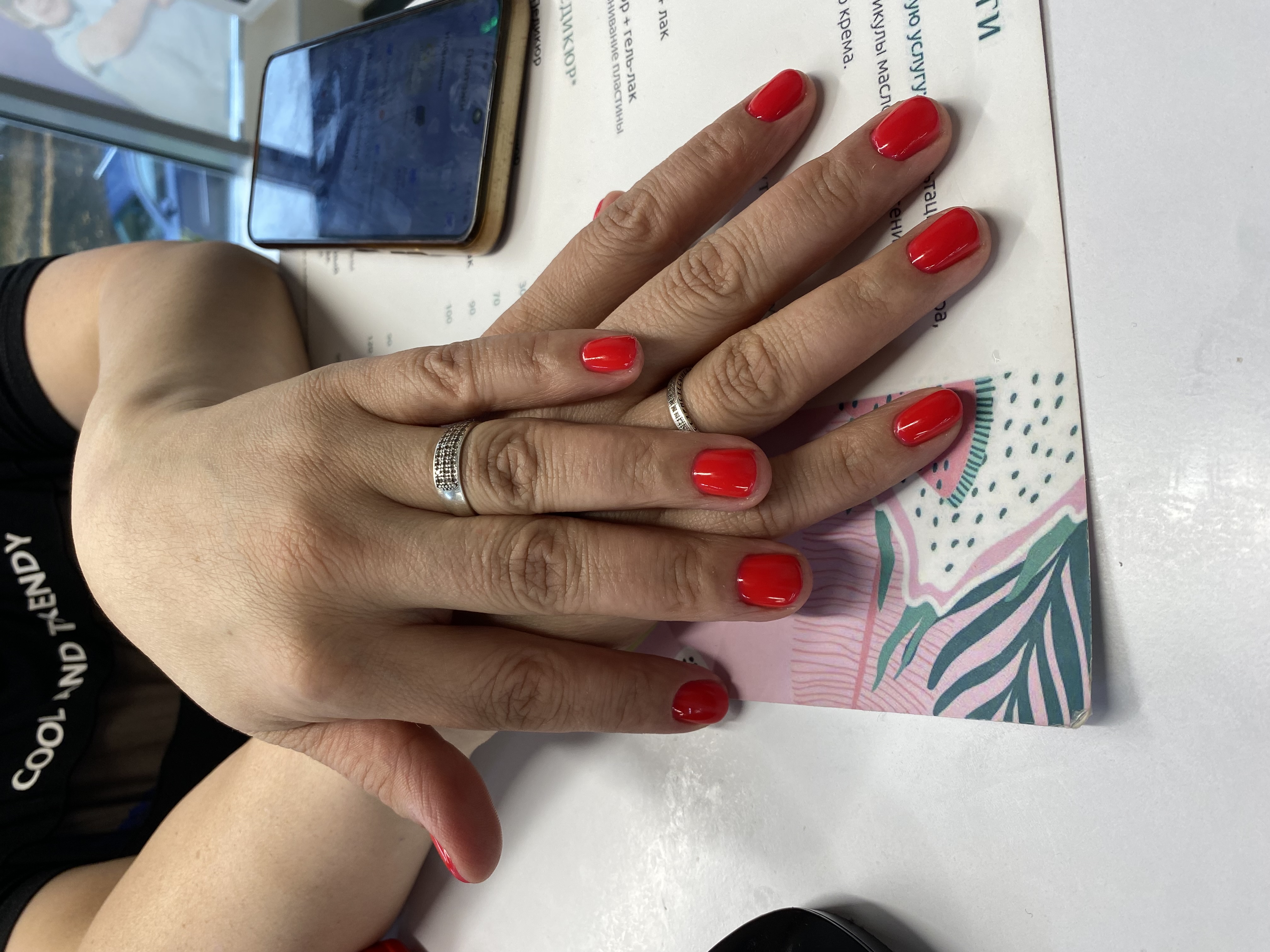 оранжевый, Маникюр, однотон, на каждый день