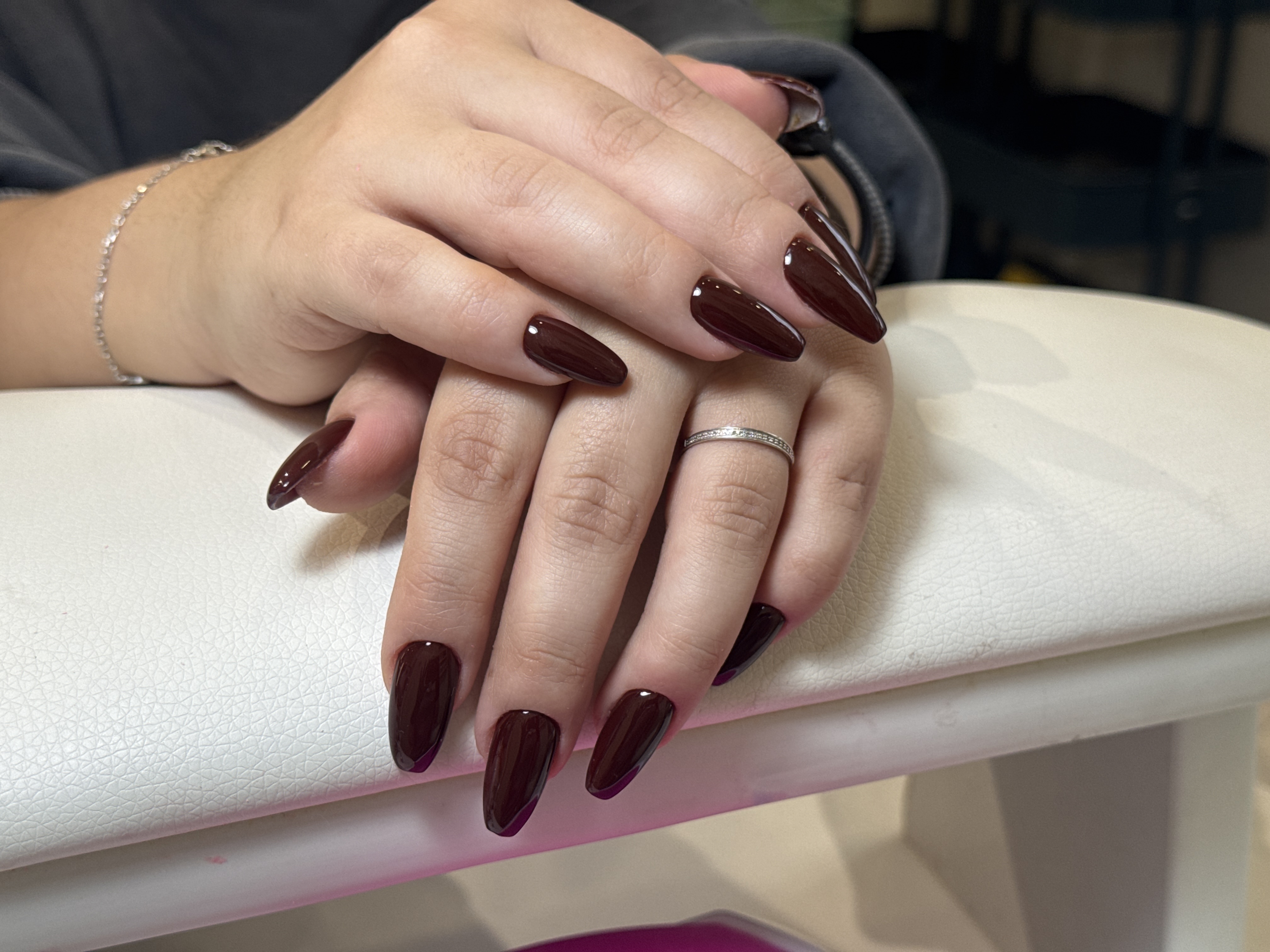 однотон, Маникюр, на каждый день, темный шоколад