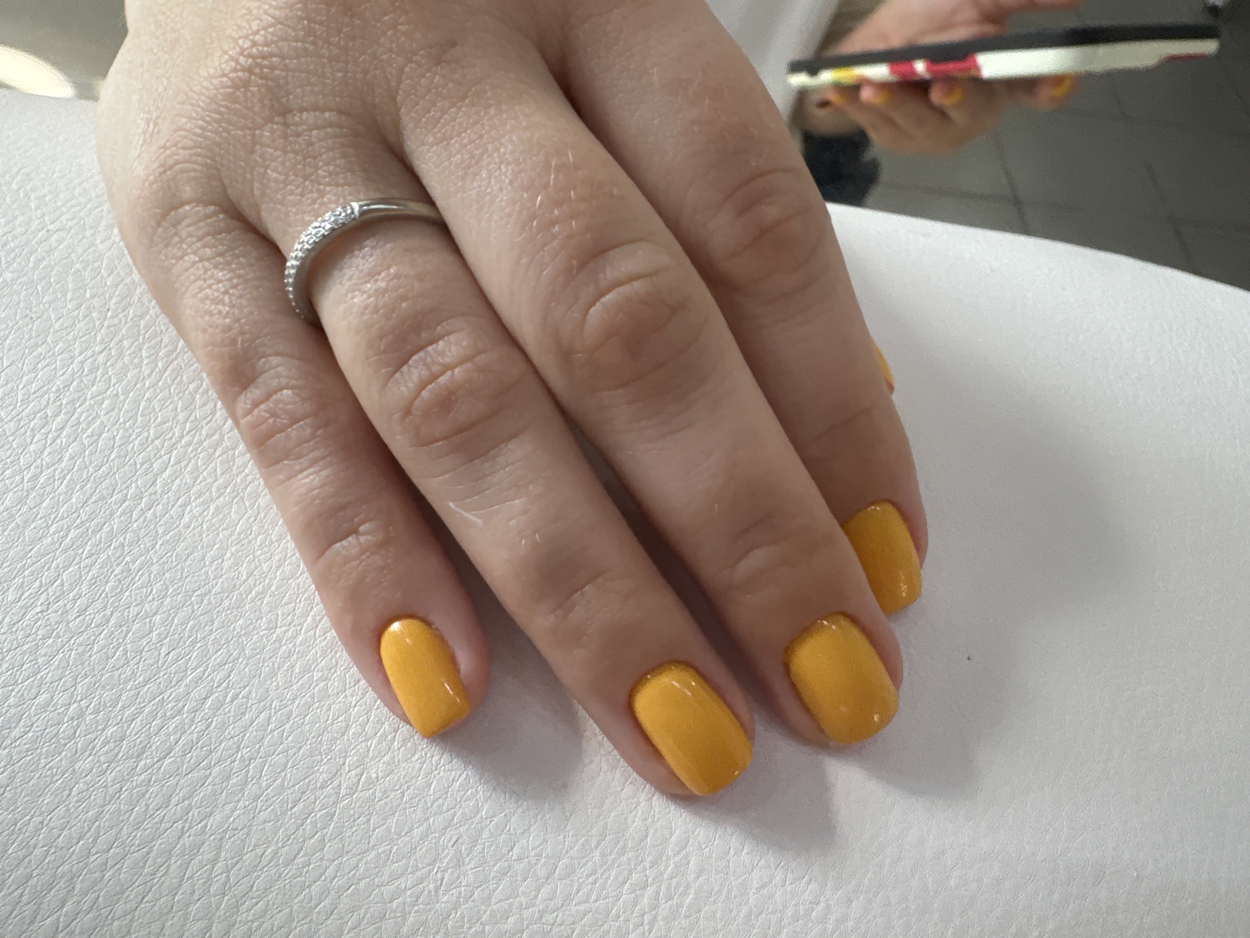 желтый, Маникюр, на каждый день, однотон