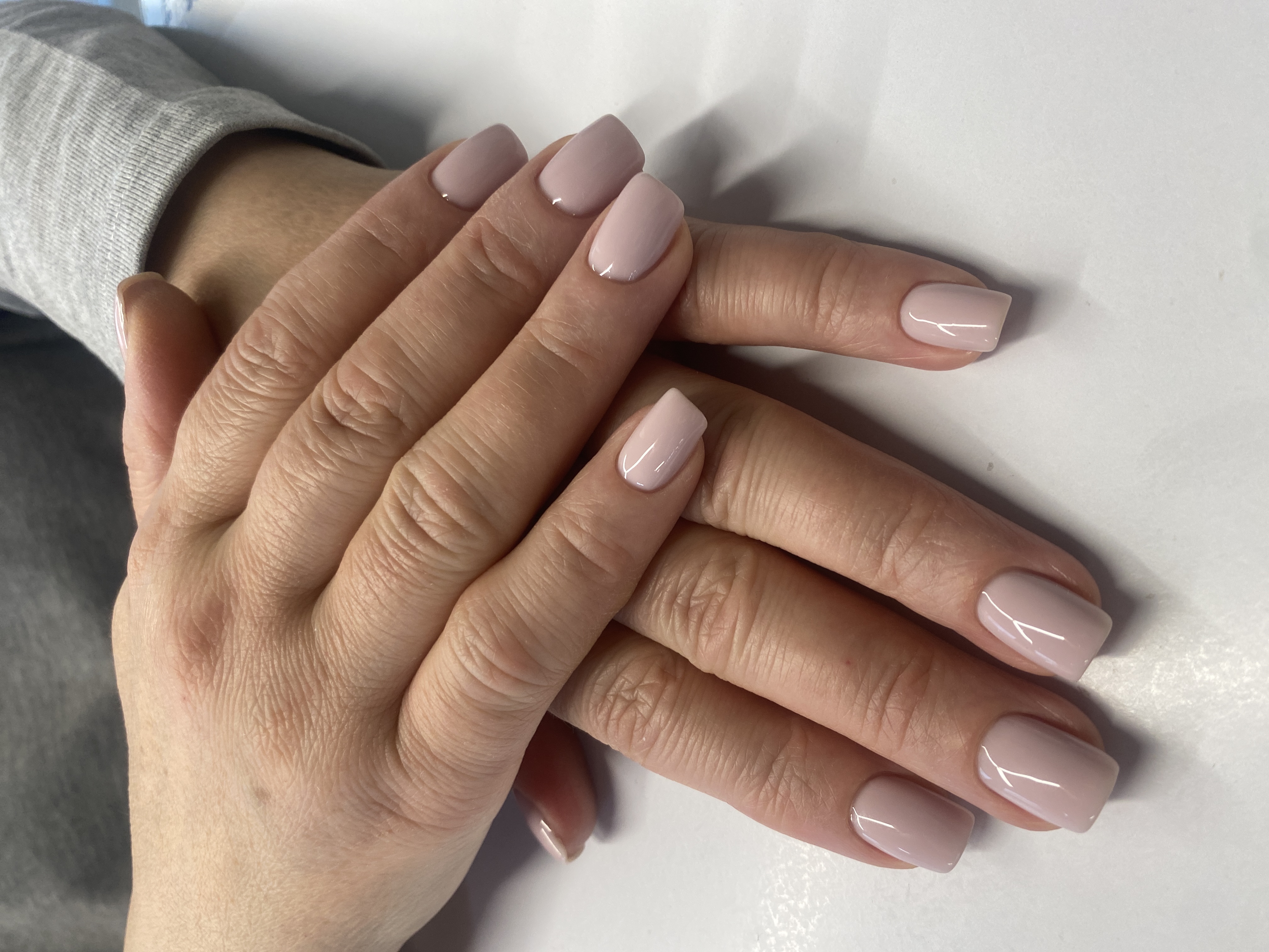 Маникюр, однотон, нюд, на каждый день, молочный