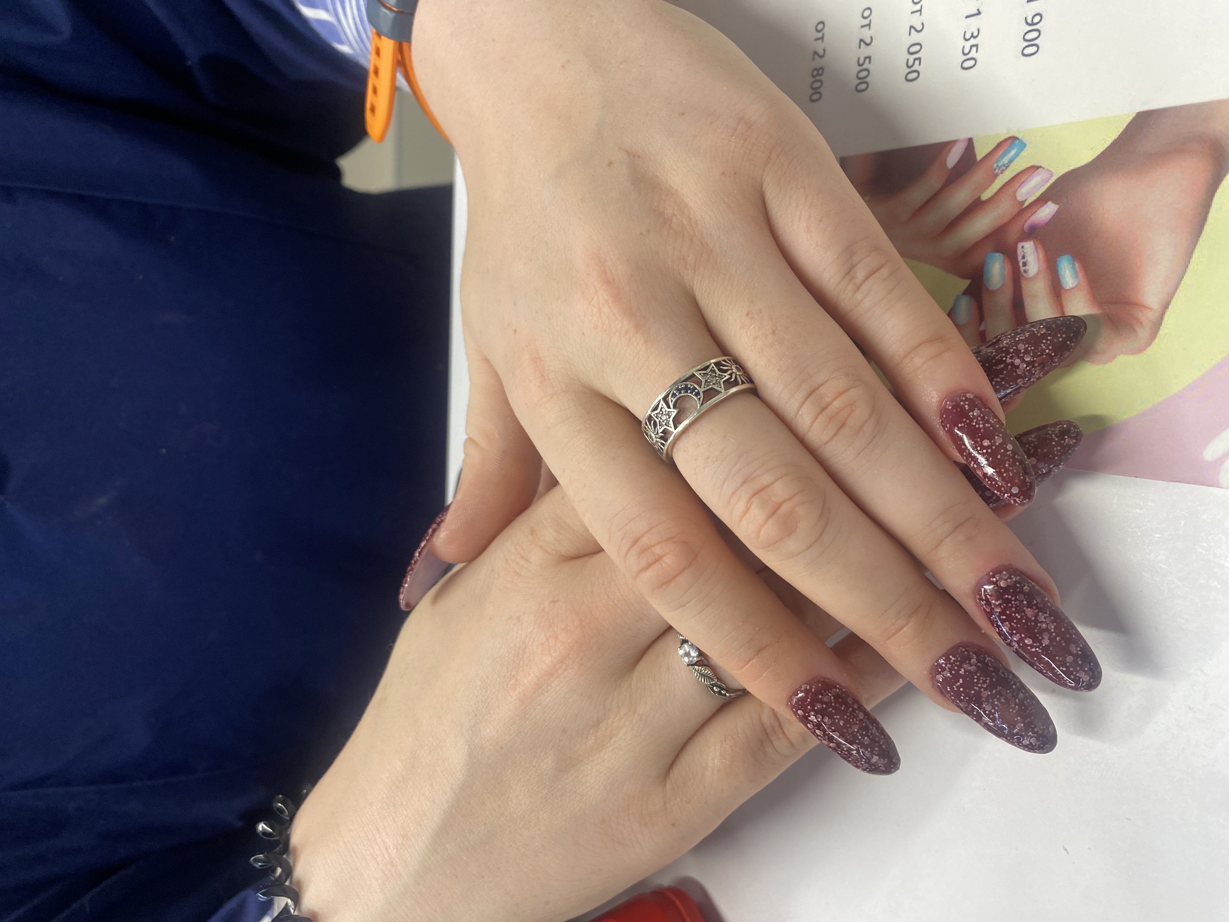 однотон, топ в крапинку, Маникюр, на каждый день, фиолетовый