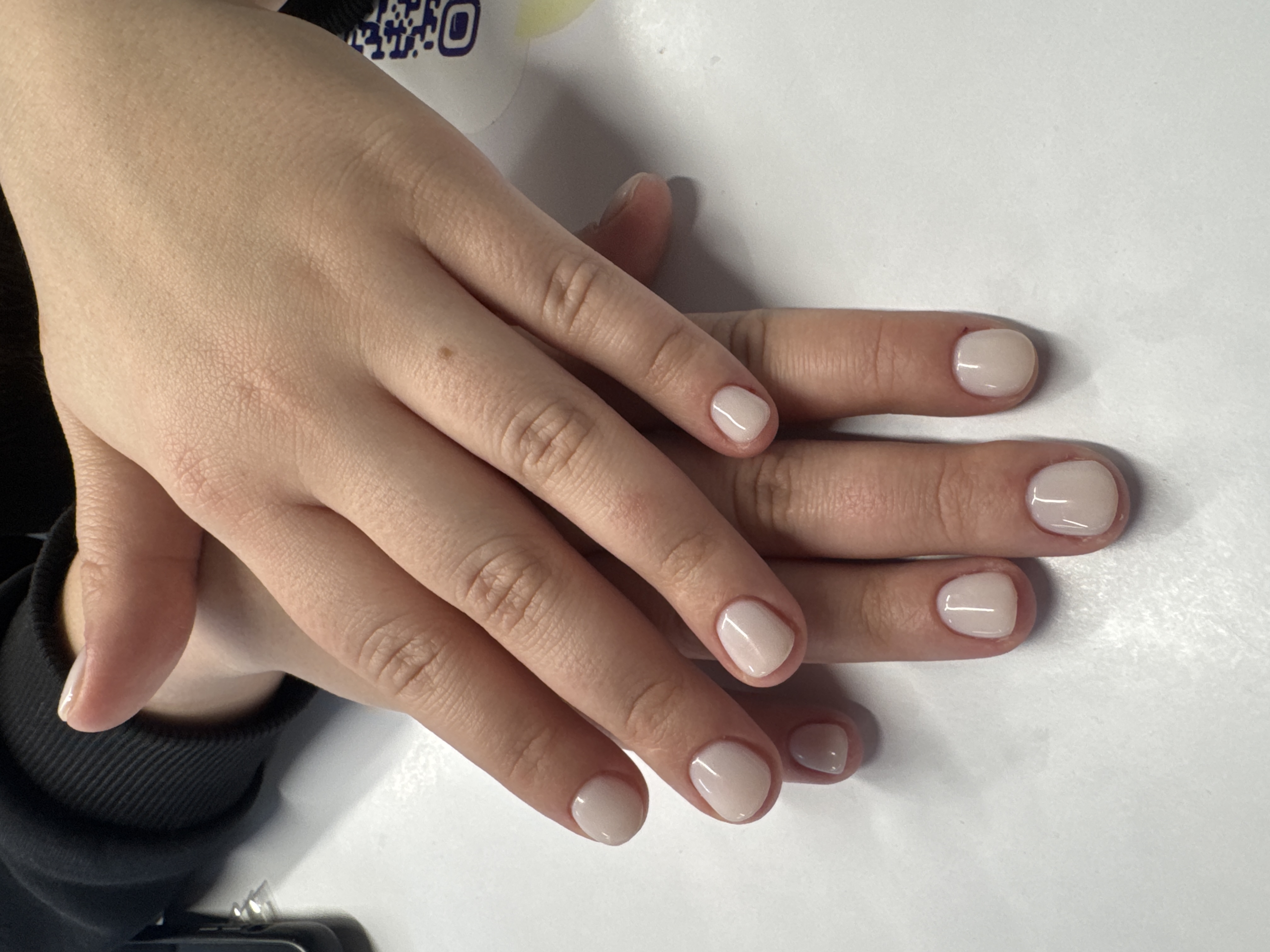 однотон, молочный, на каждый день, Маникюр