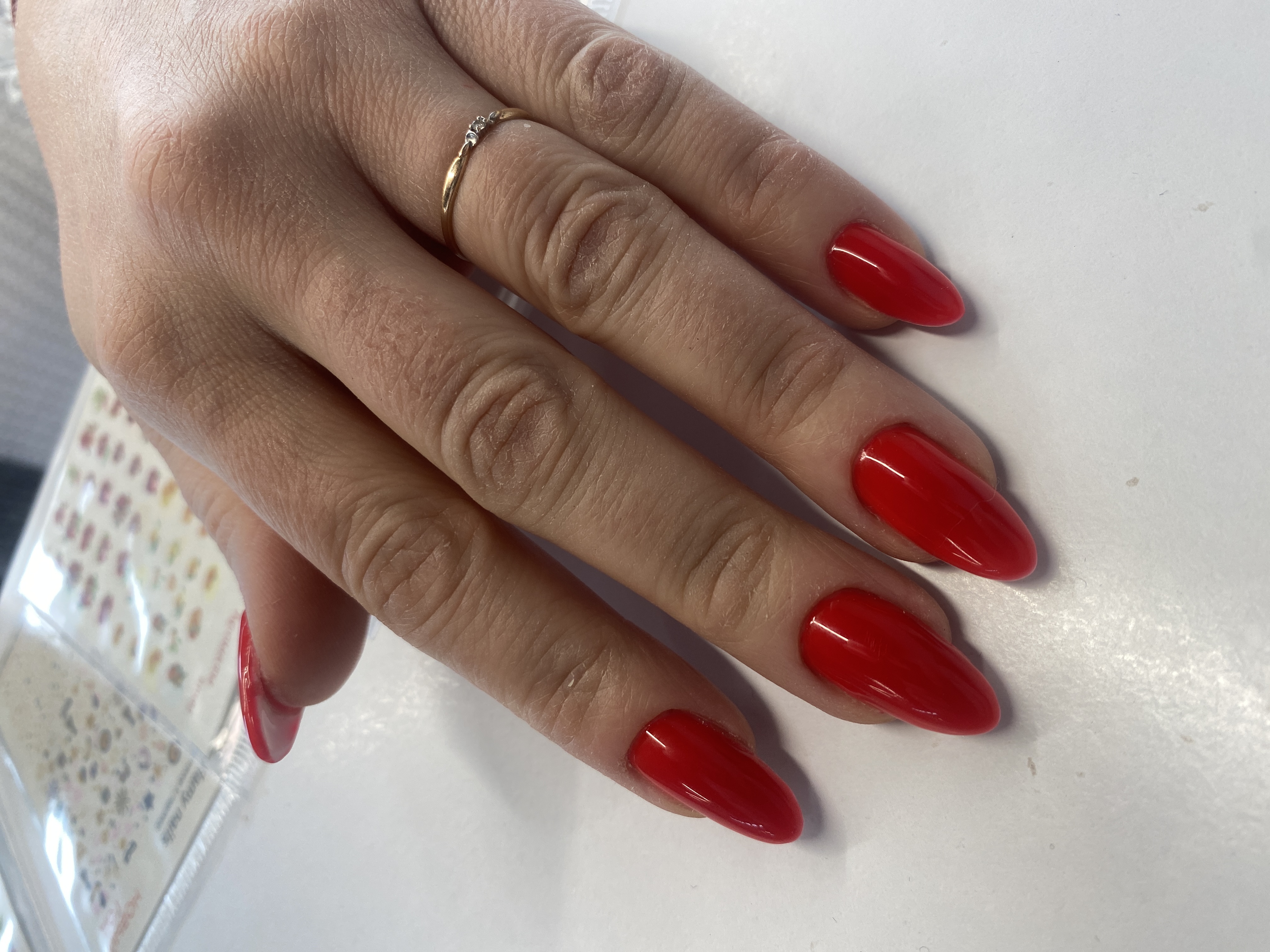 морковный, Маникюр, однотон, на каждый день