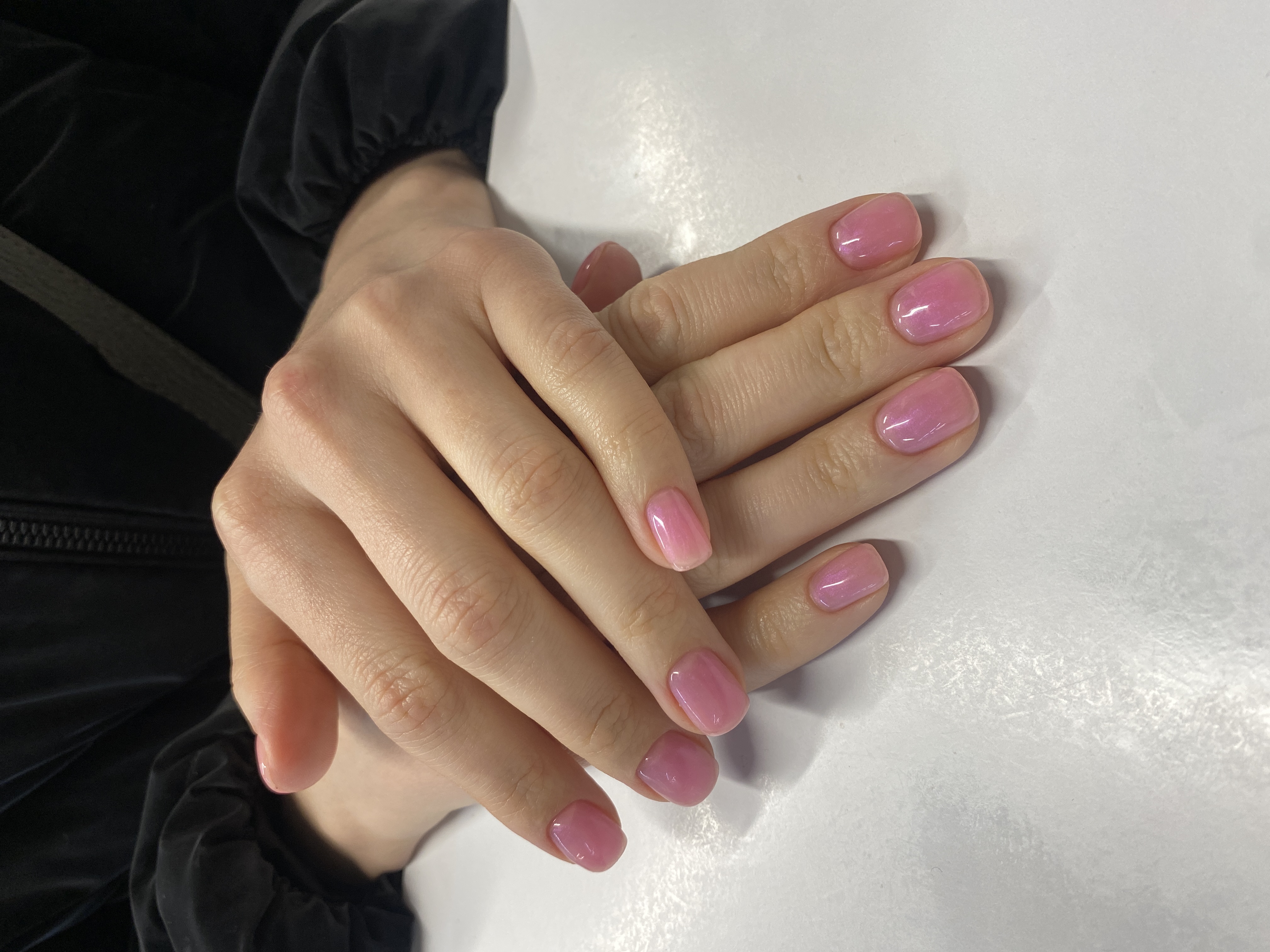 Маникюр, однотон, нюд, нежно розовый, нежный, на каждый день
