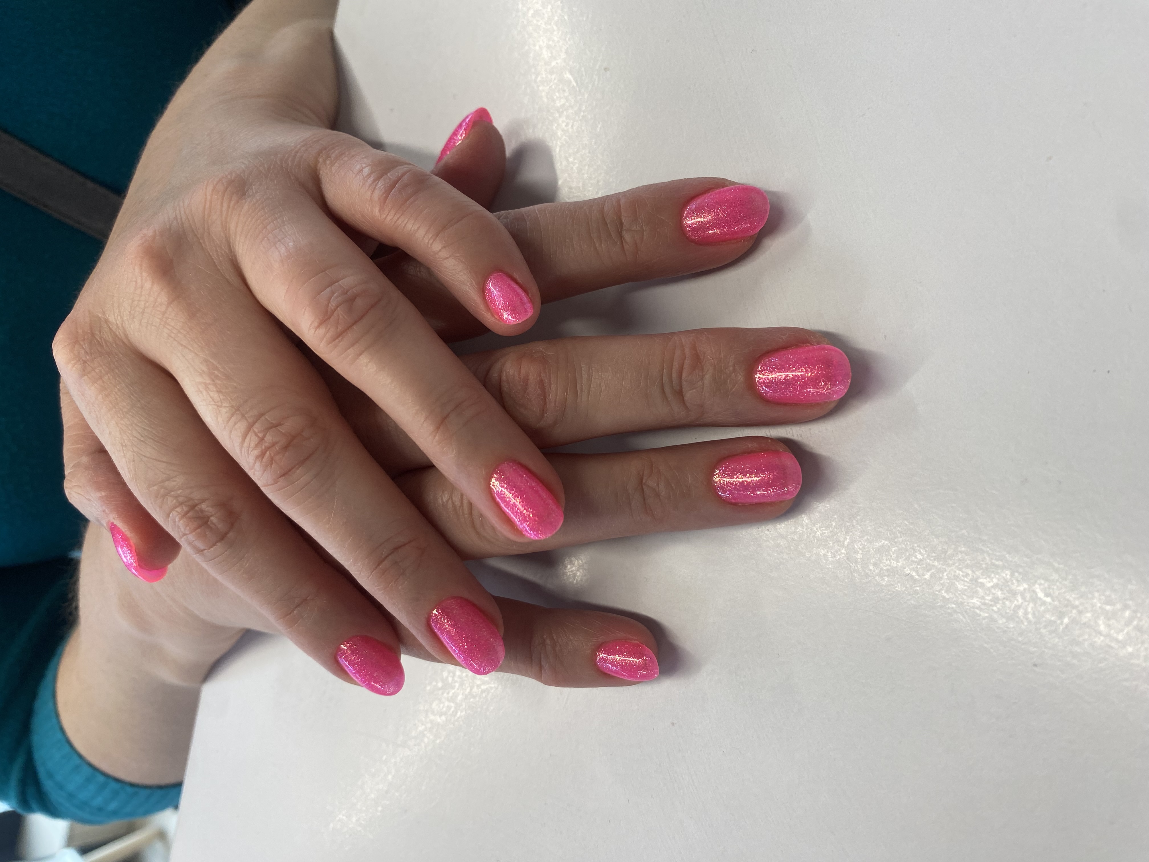 лак с блестками, Маникюр, однотон, фуксия, на каждый день