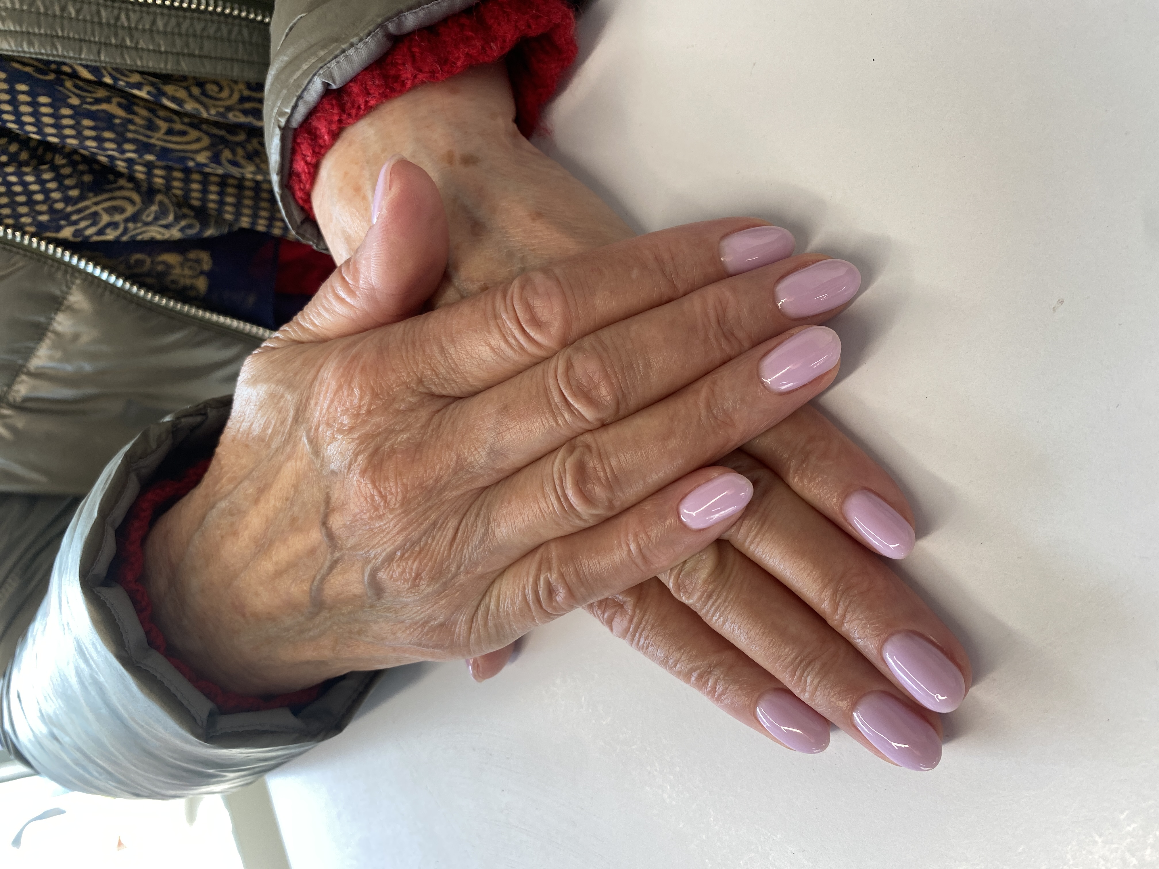 нежный, Маникюр, однотон, на каждый день, сиреневый, нюд