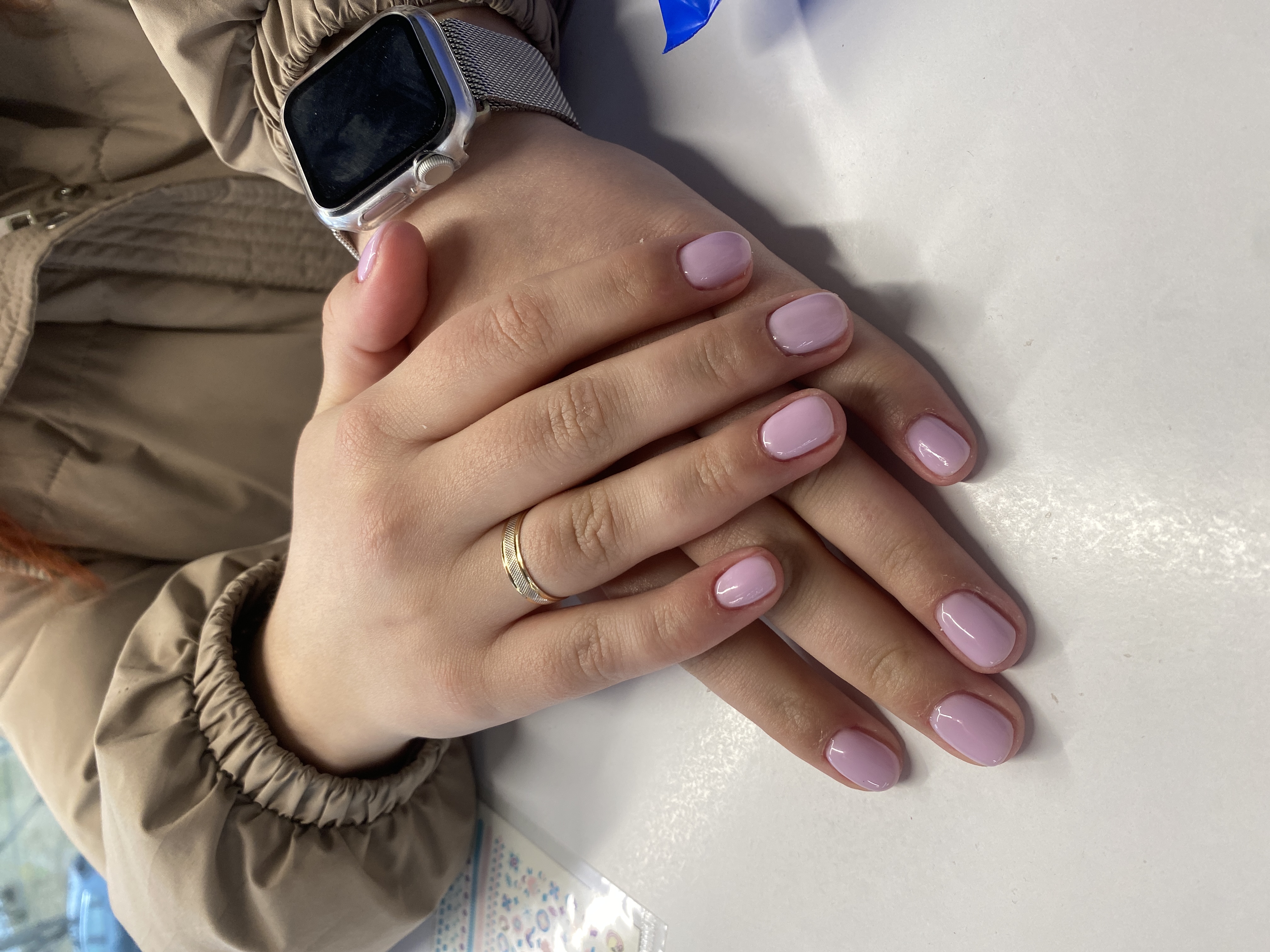 нюд, на каждый день, однотон, Маникюр, молочный