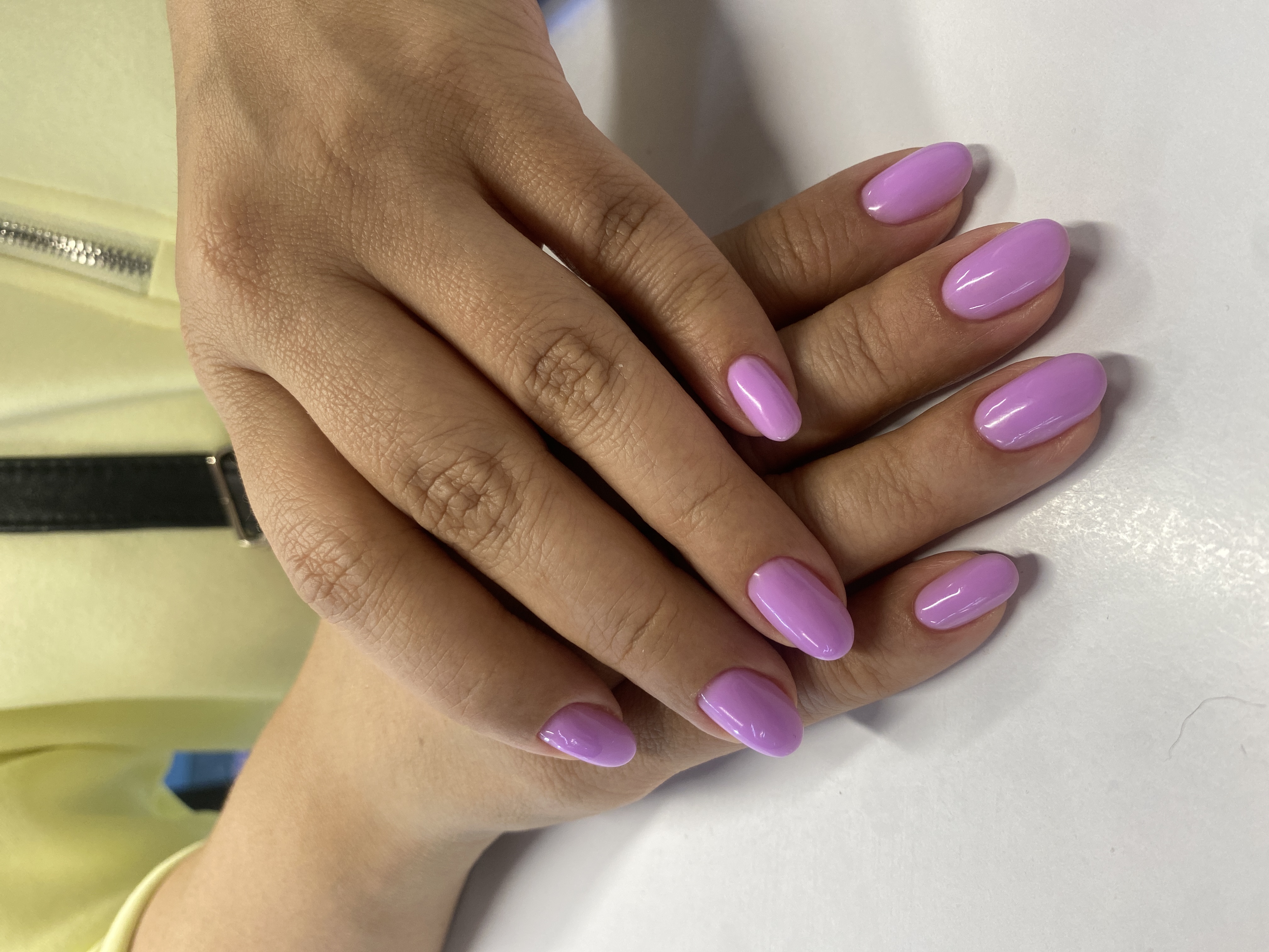 Маникюр, однотон, фиолетовый, на каждый день