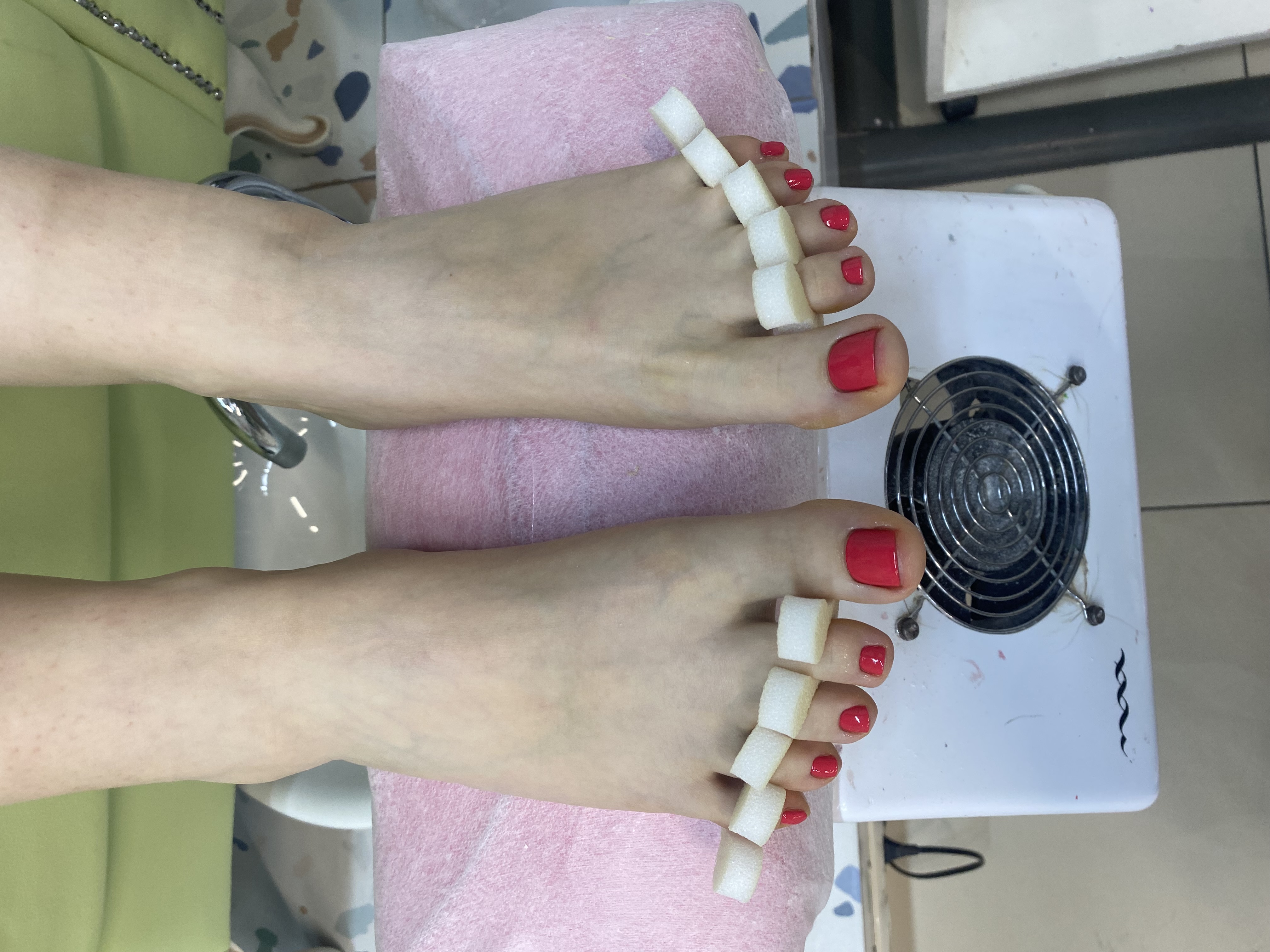 однотон, Педикюр, на каждый день, коралловый