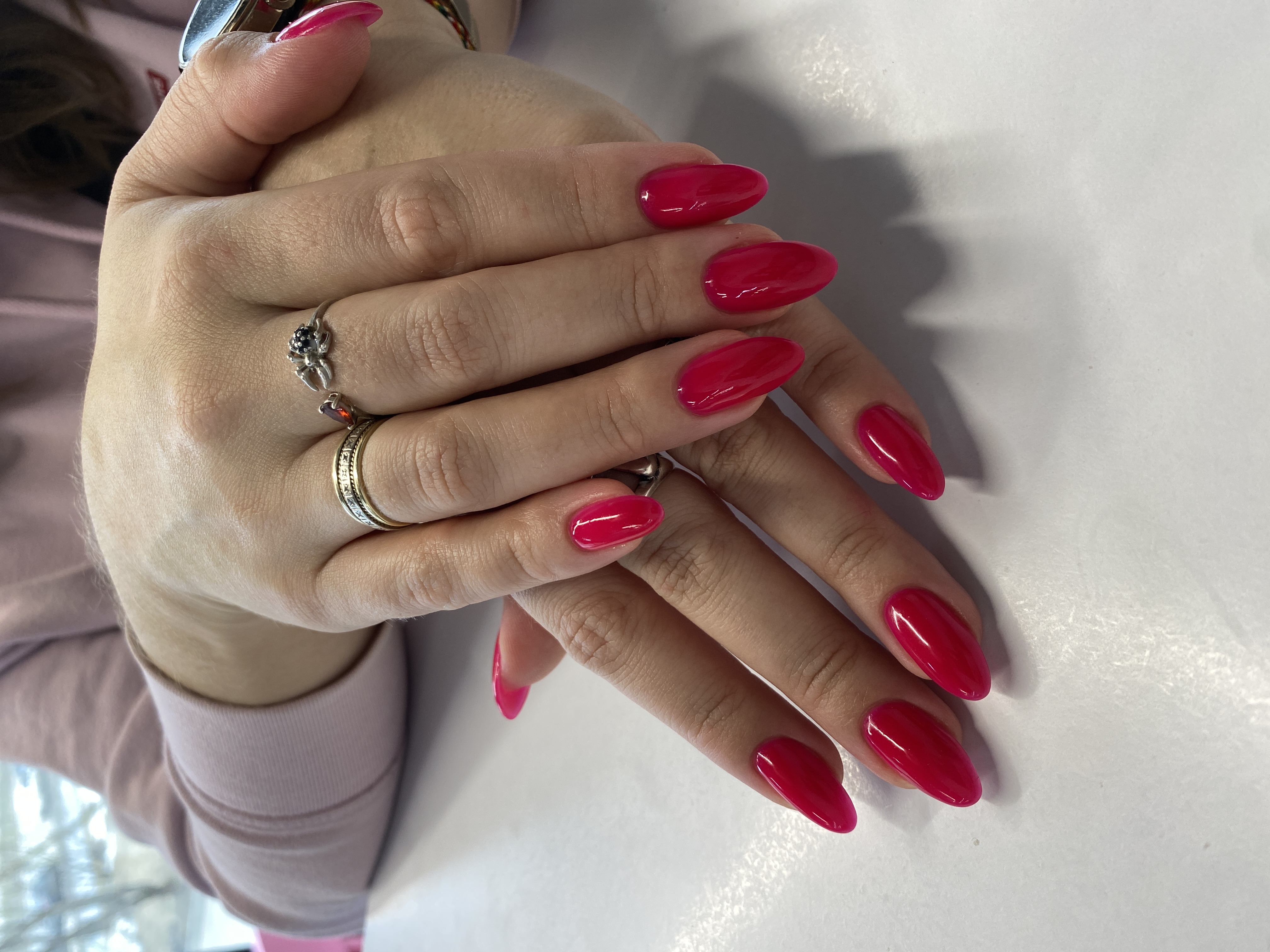 красный, однотон, Маникюр, на каждый день